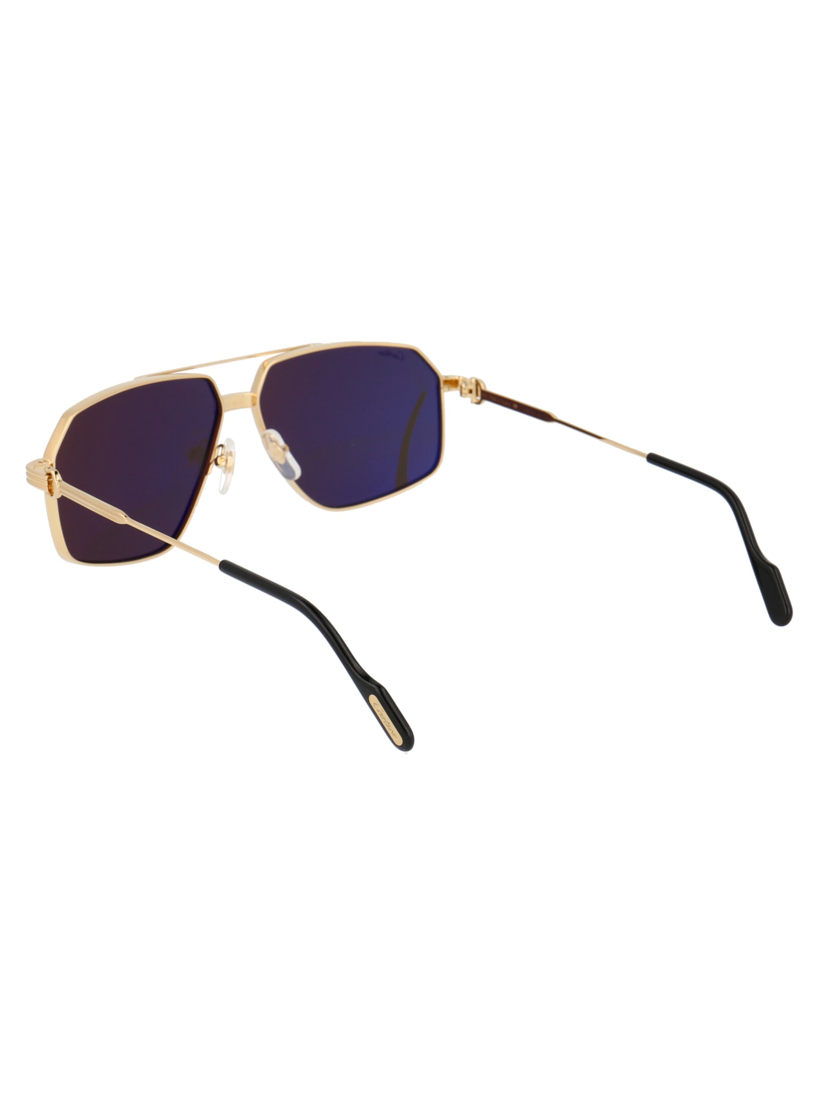 Shop Cartier Ct0270s Sunglasses In 001 Gold Gold Grey