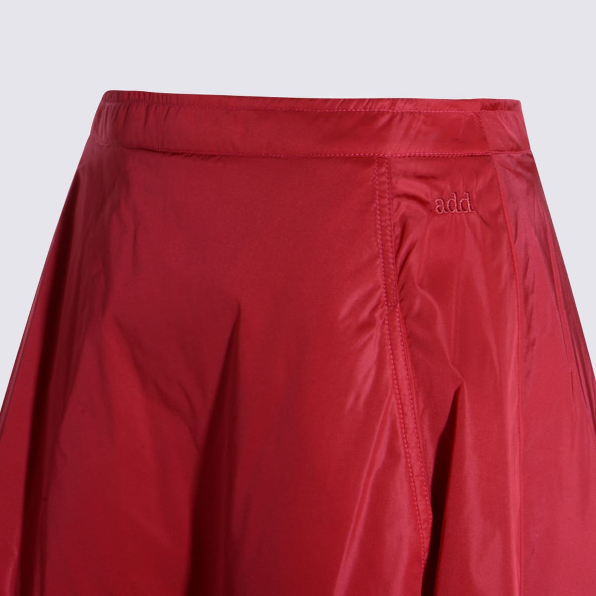 Add Logo-embroidered A-line Skirt In Red