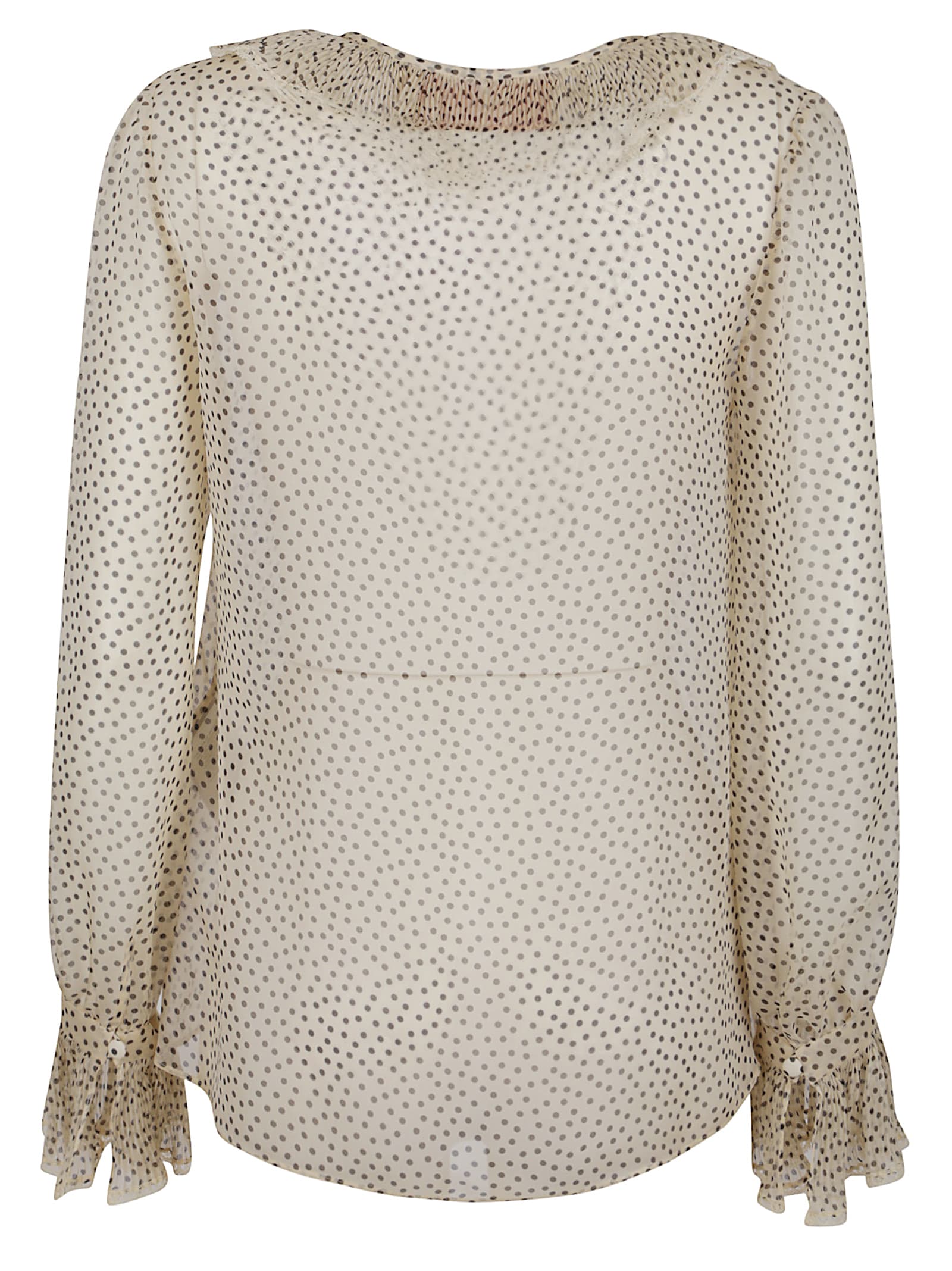 Valentino Polka Dot Printed Ruffled Top