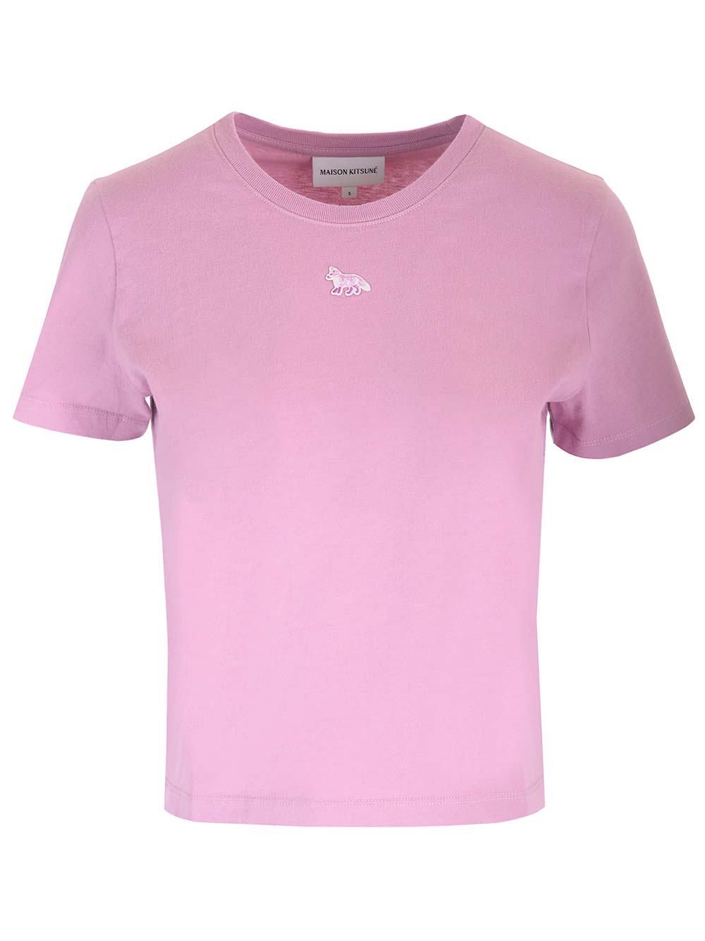 Shop Maison Kitsuné Baby T-shirt With Fox Baby Patch In Pink