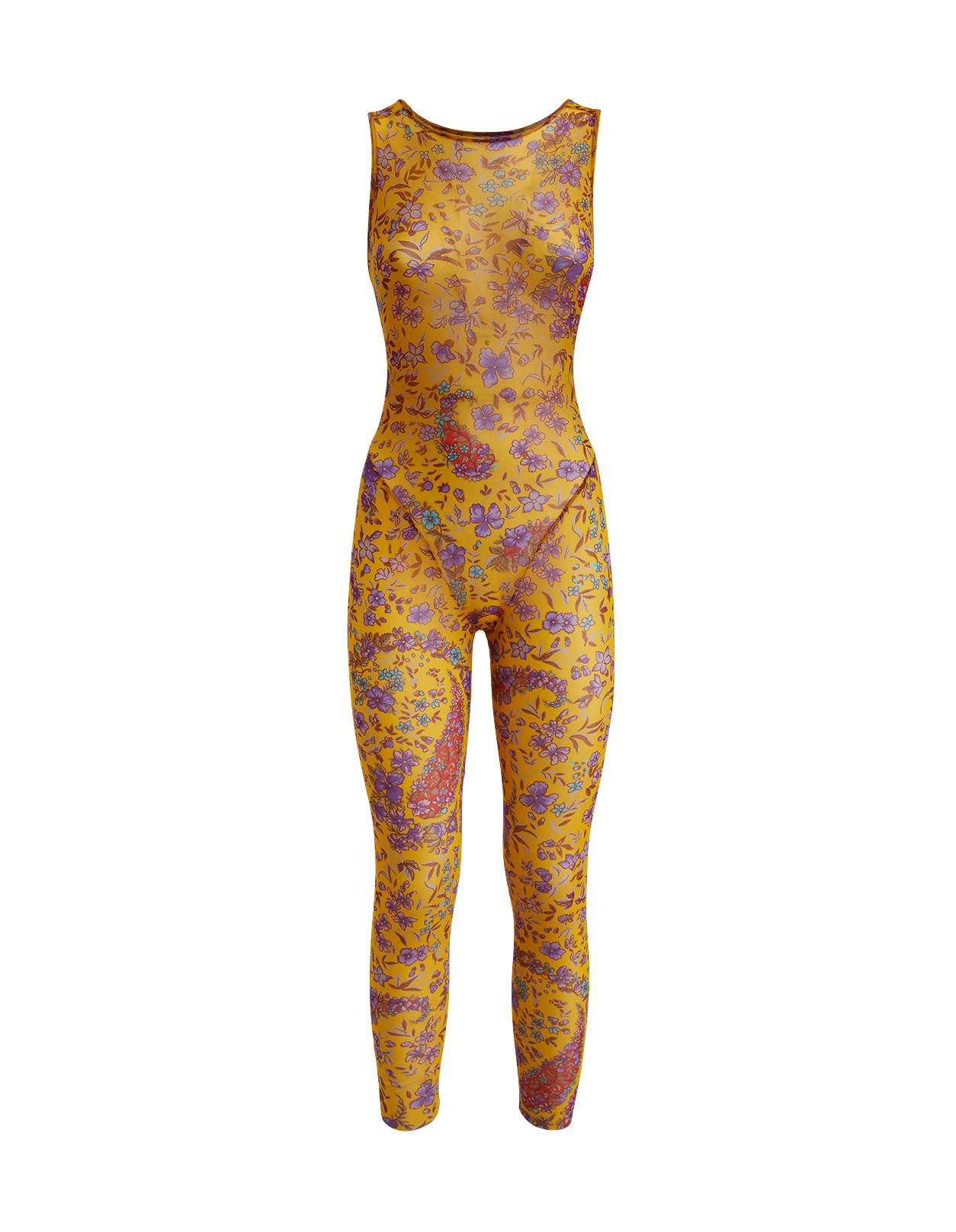 Etro Yellow Jumpsuit With All-over Floral Paisley Print