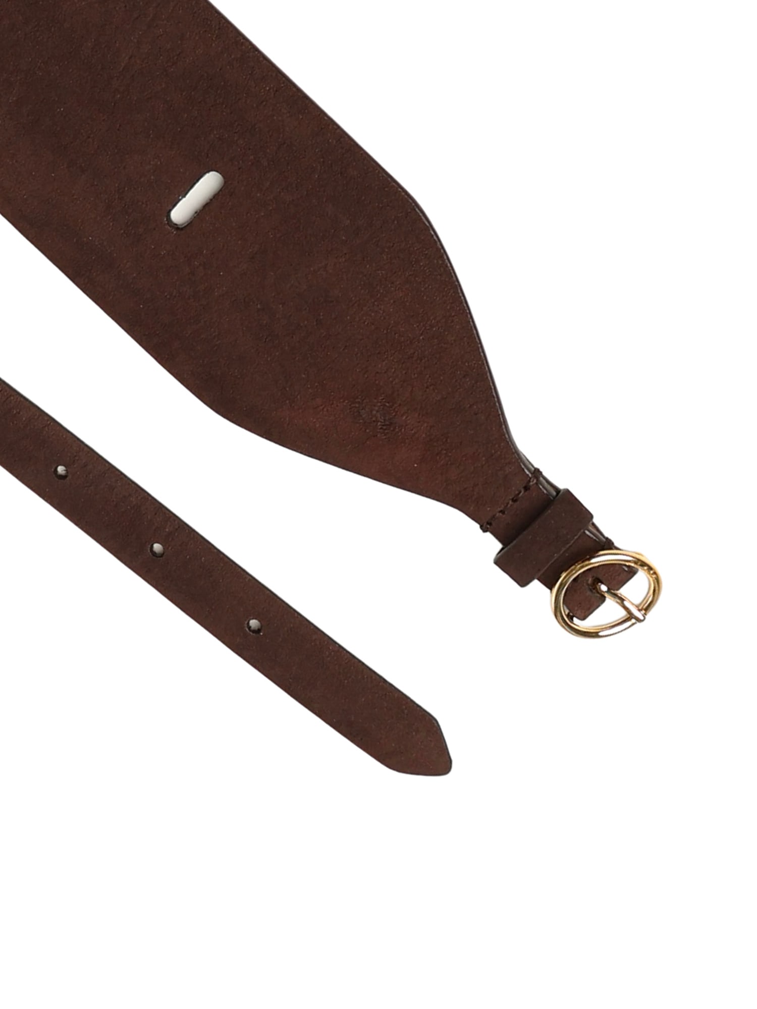 Alaïa Wide Double Suede Belt In Brown