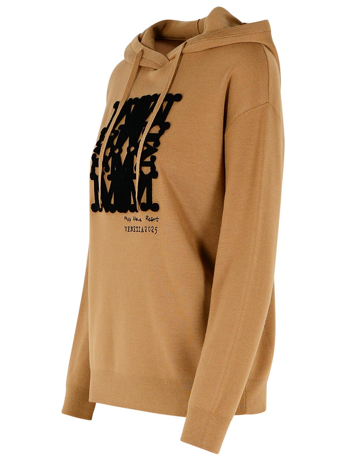 Max Mara Hooded Sweatshirt With Drawstring And Graphic Detail