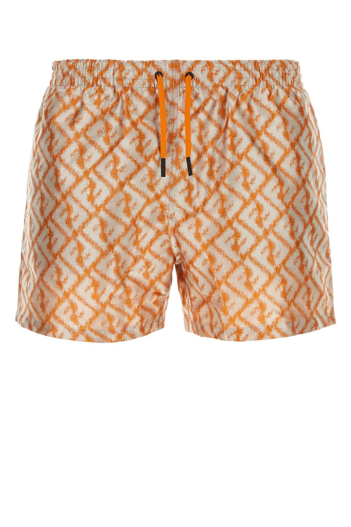 Fendi Embroidered Polyester Swimming Shorts