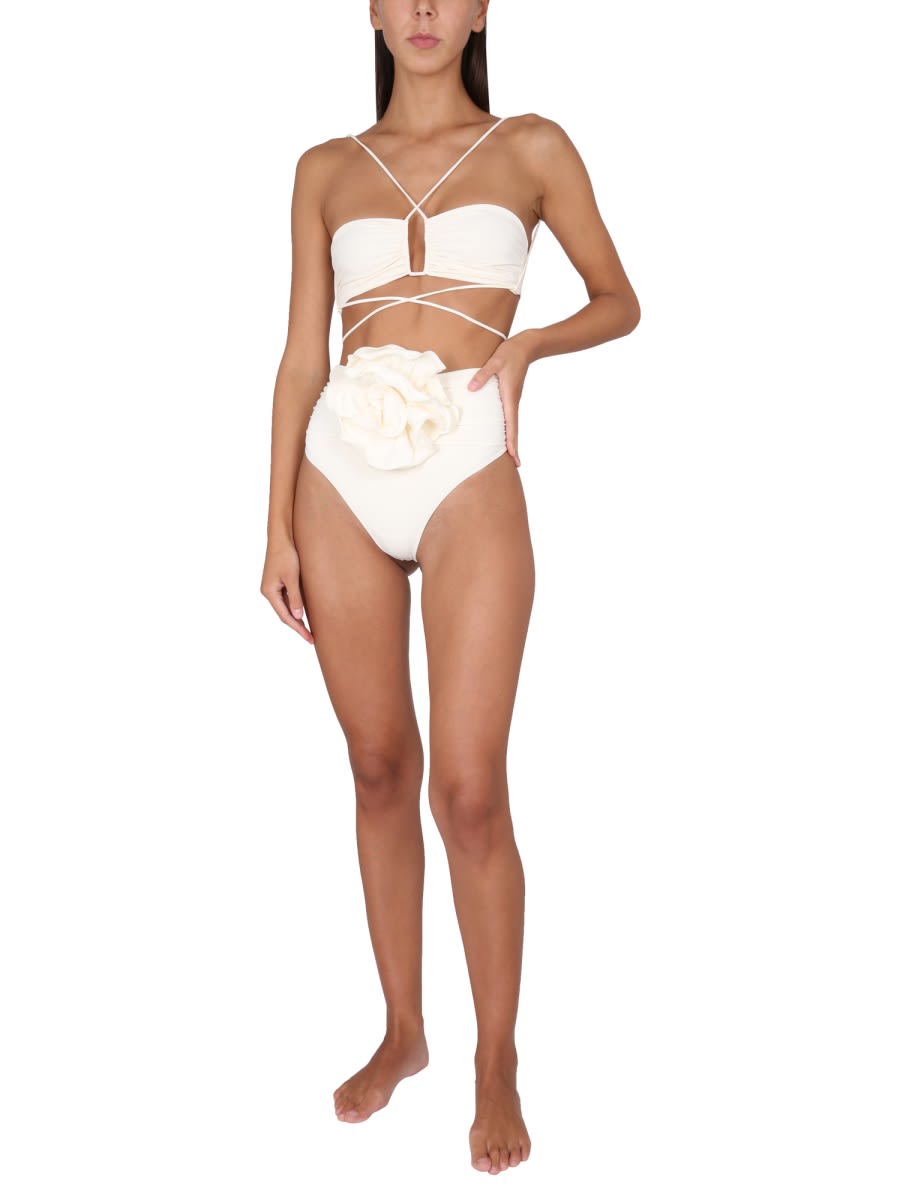 Shop Magda Butrym Top Bikini In Ivory