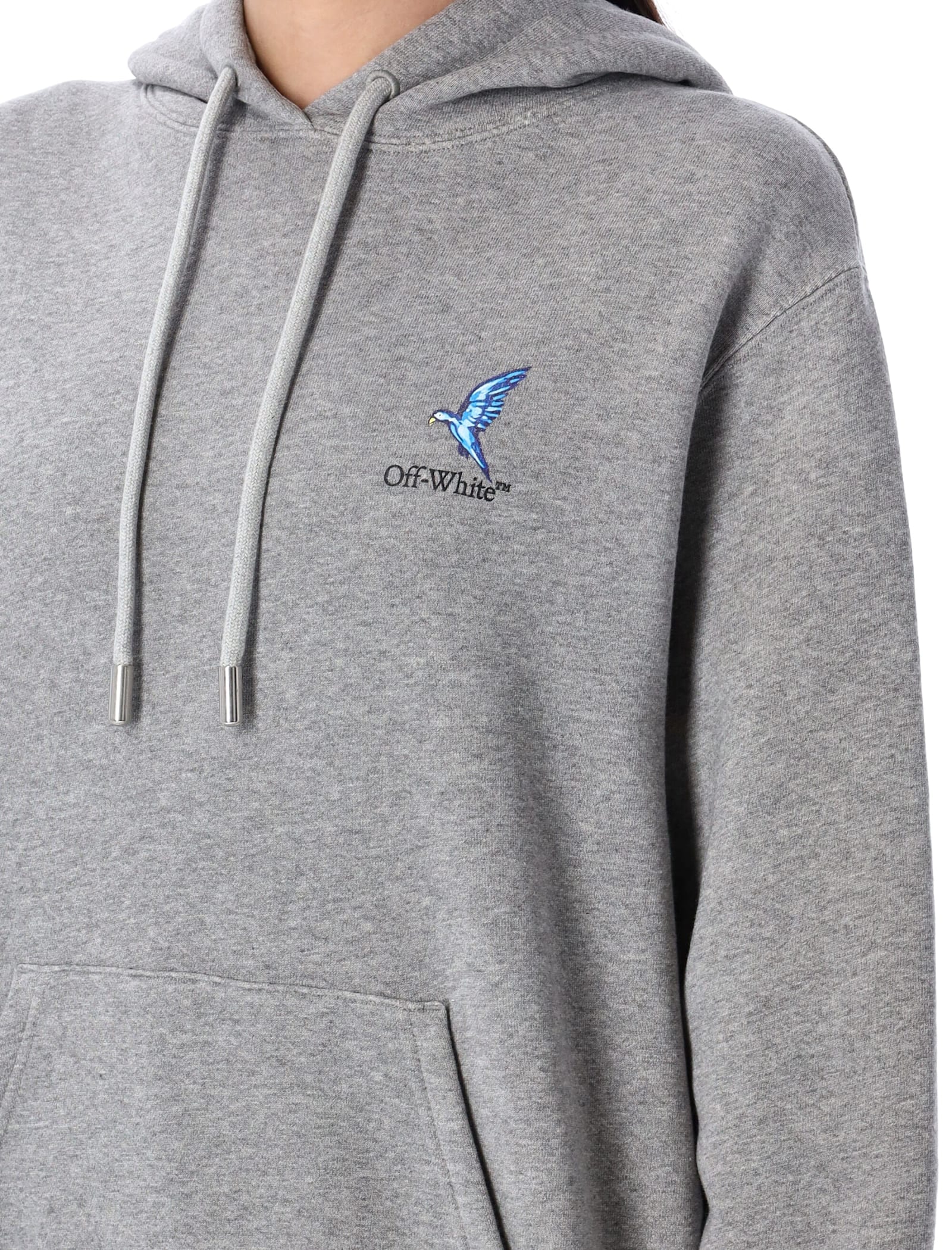 Off-white Fresco Harrow Regular Hoodie In Grey Melance