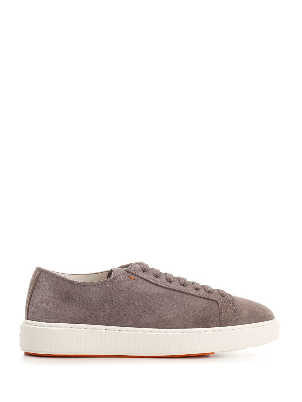 Shop Santoni Dove Grey Suede Sneakers