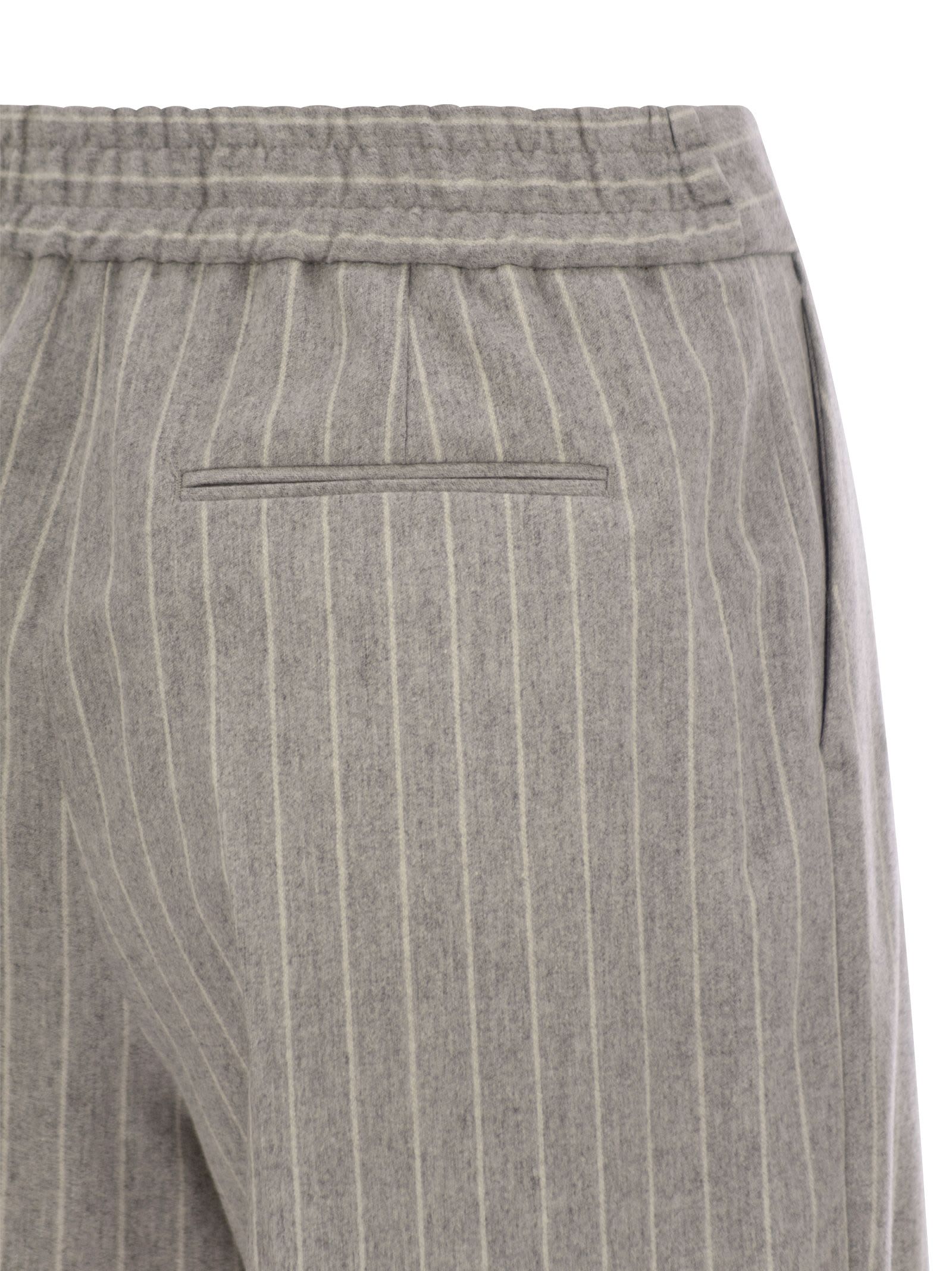 Shop Pt Torino Daisy - Wool And Cashmere Pinstripe Pants In Grey