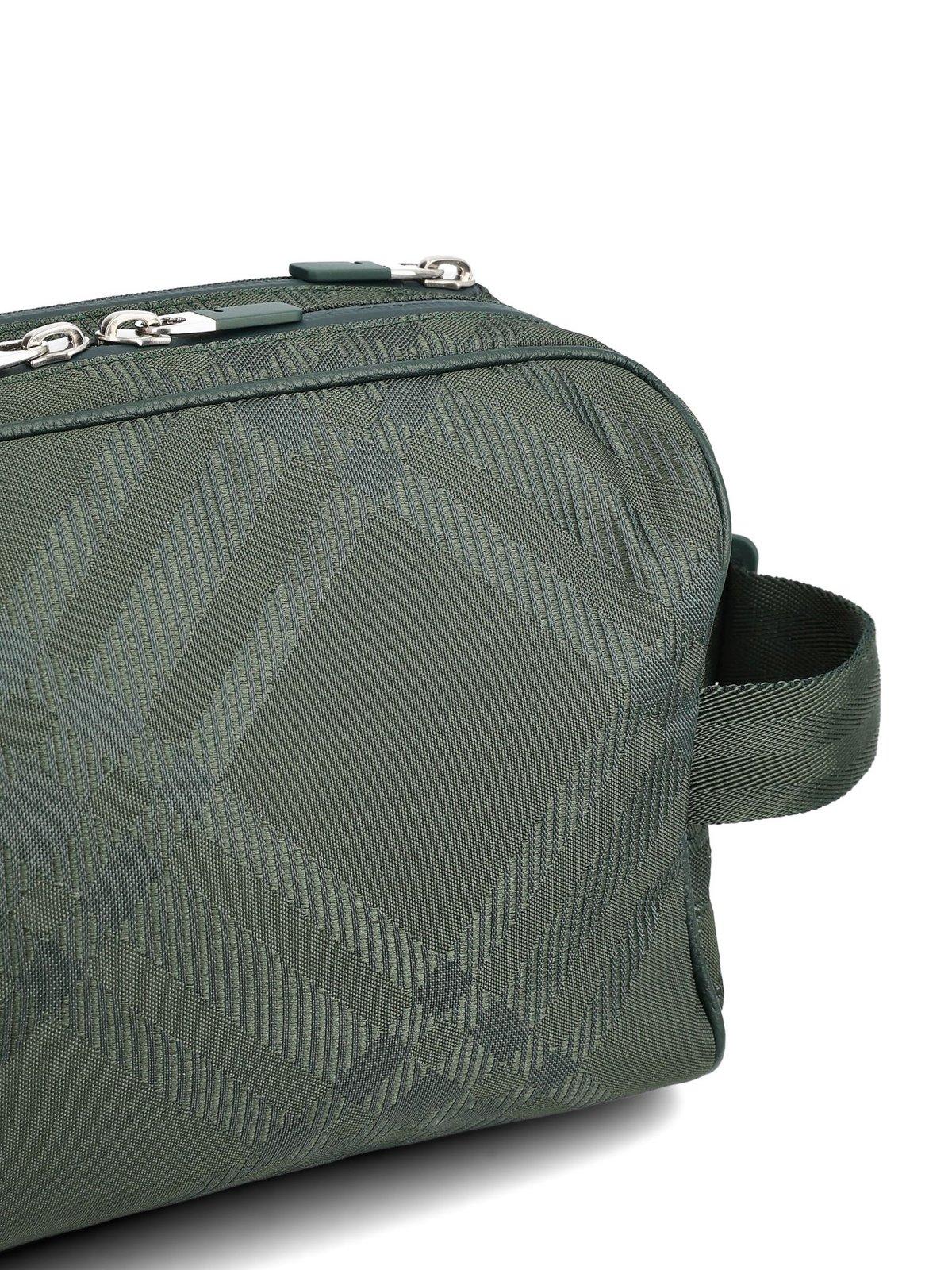 Shop Burberry Two-way Zip Checked Belt Bag In Vine