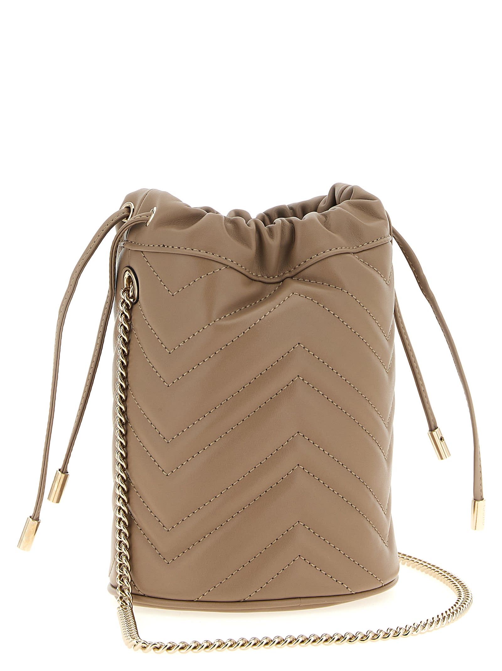 Gucci Gg Marmont Small Bucket Bag In Brown