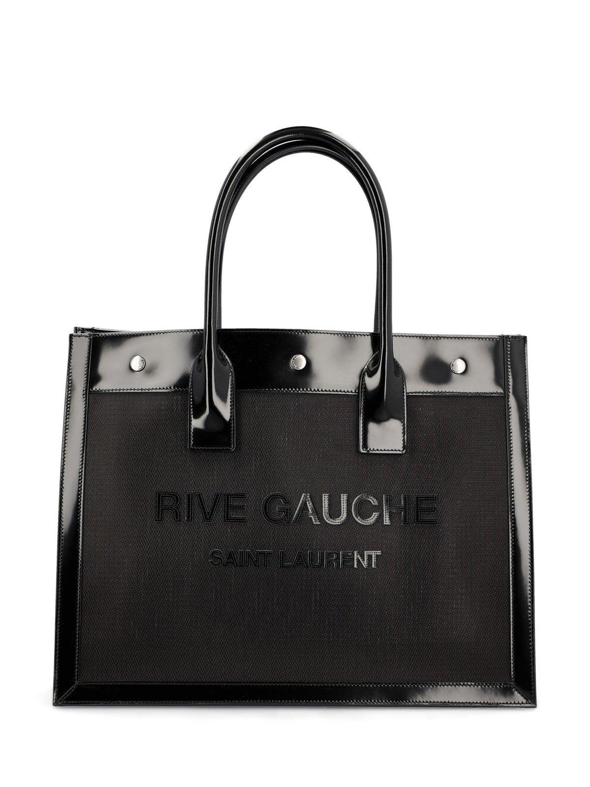 Shop Saint Laurent Rive Gauche Small Tote Bag In Black