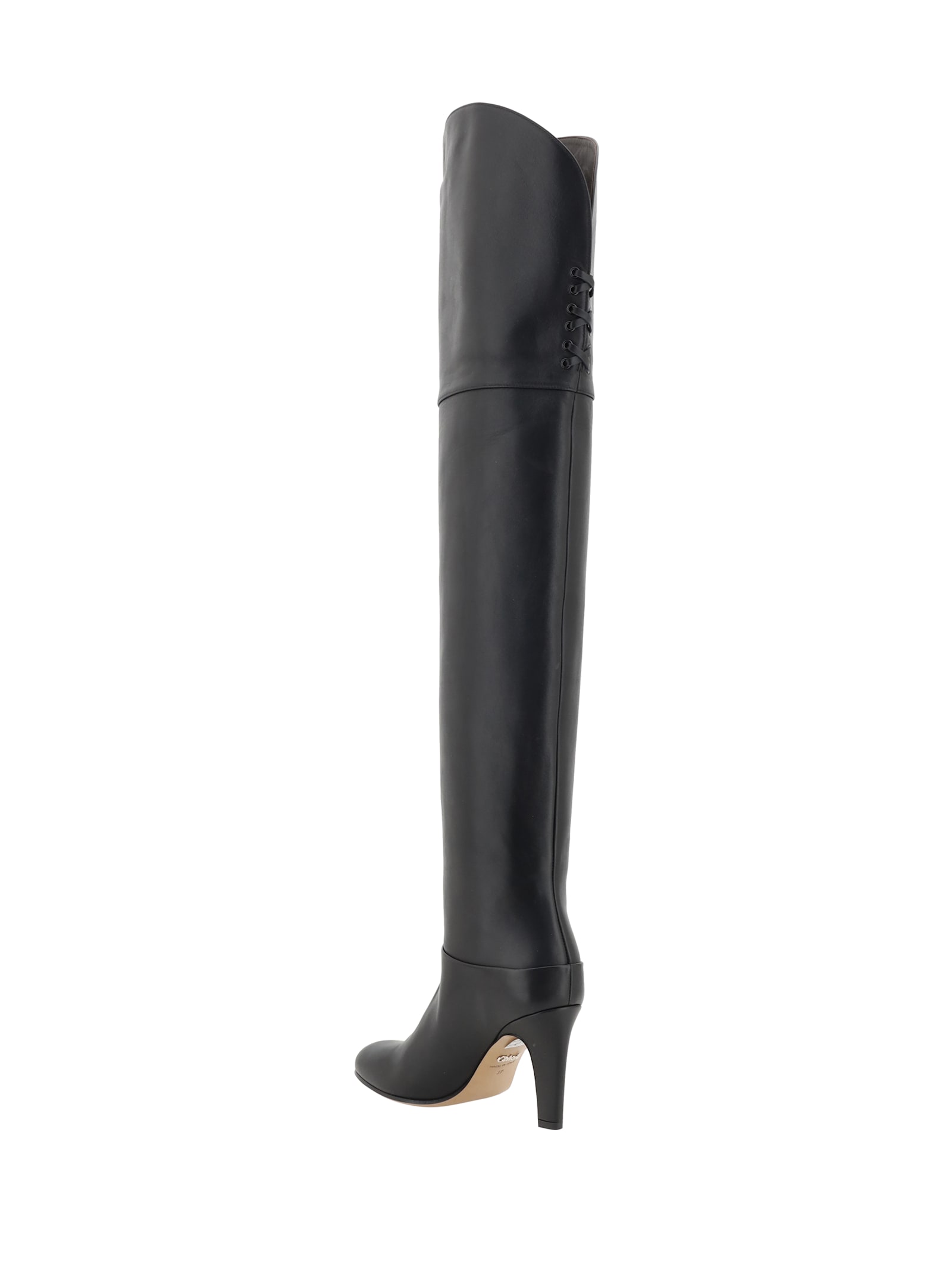 Chloé Eve Leather Over-the-knee Boots In Black