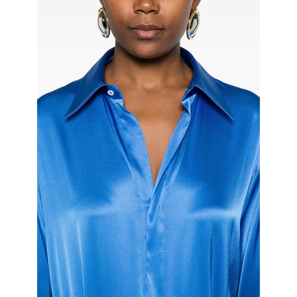 Covert Point-collar Blouse In Blue