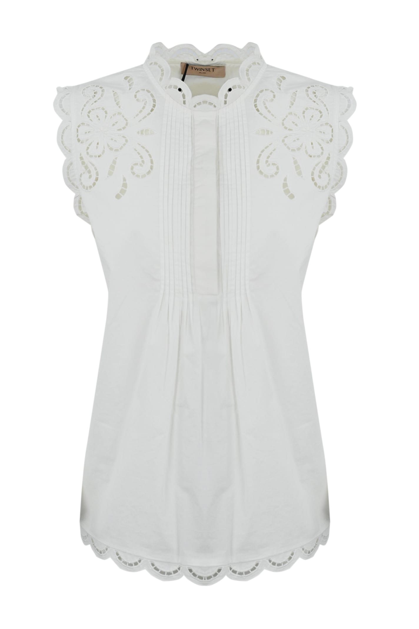 TwinSet Muslin Top With à Jour Embroidery
