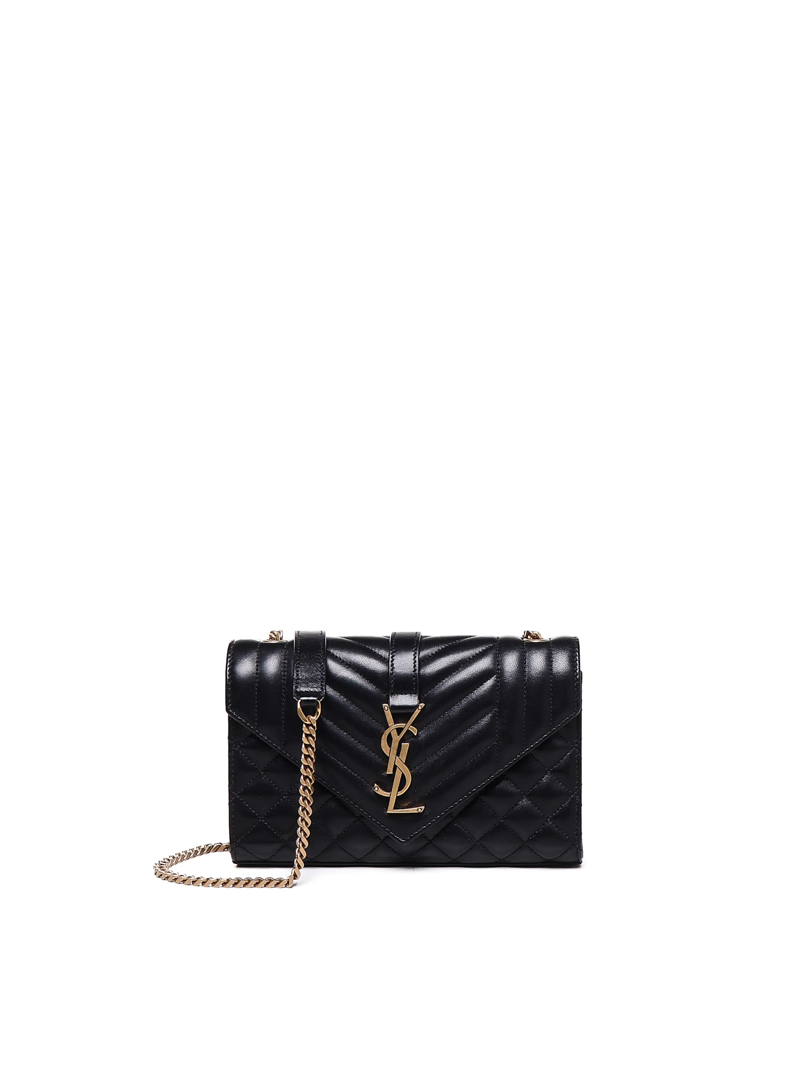 Shop Saint Laurent Borsa Envelope Small In Black