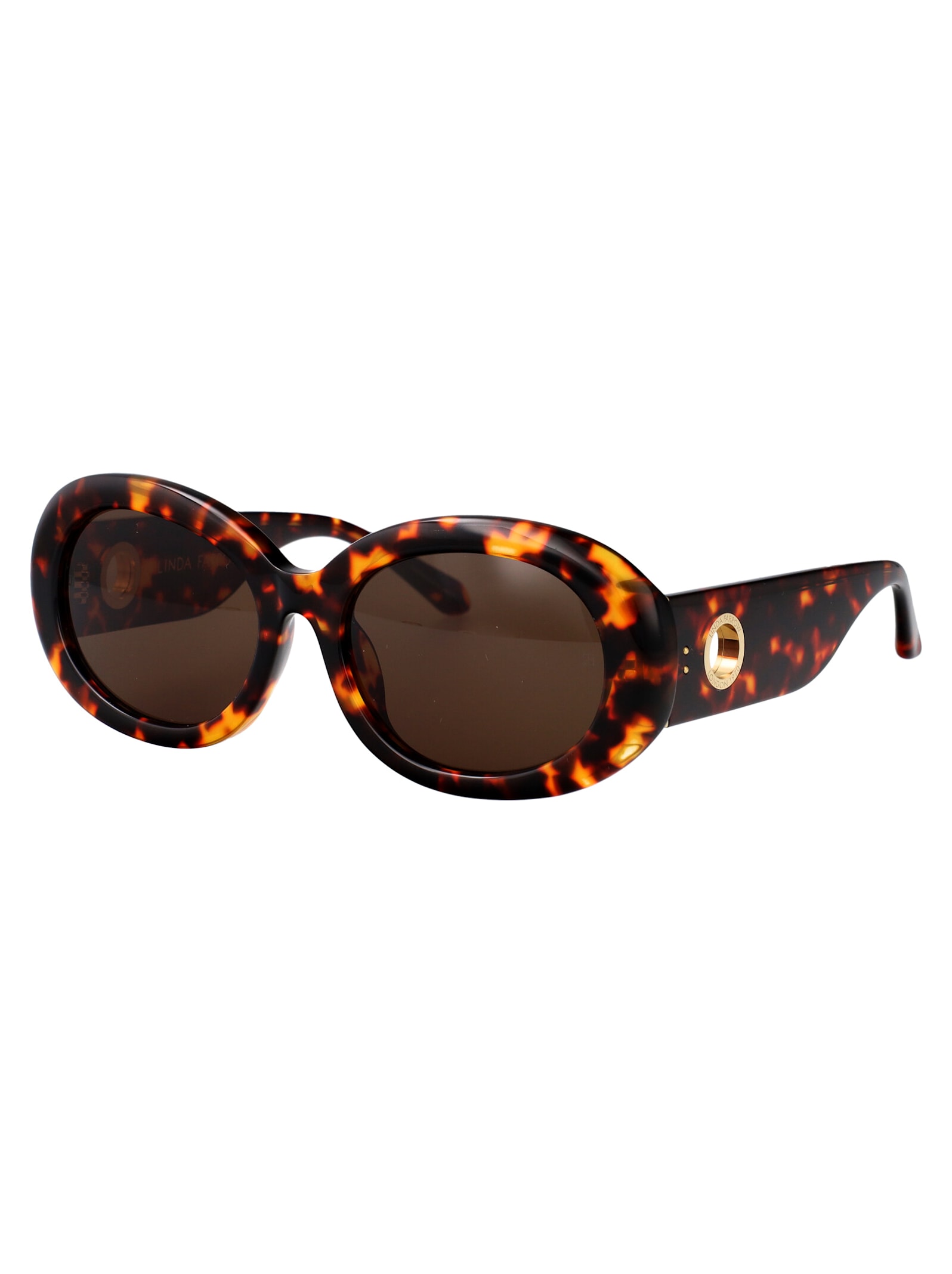 Linda Farrow Sunglasses Lfl1462 C2 Sun C2 In Darkt-shell/lightgold/brown