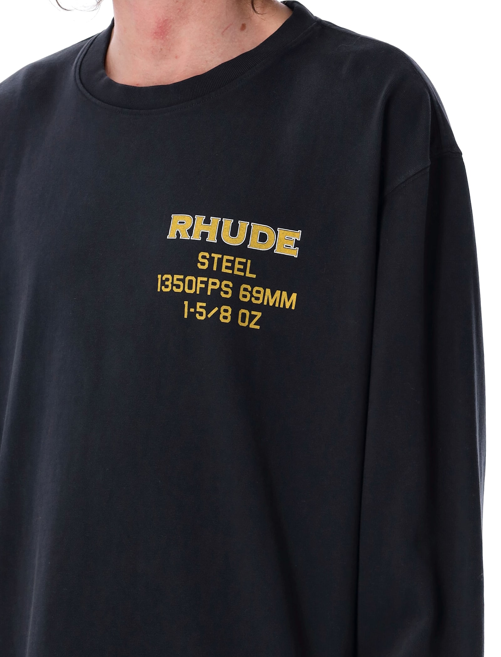 Shop Rhude Still L/s T-shirt In Vntg Black