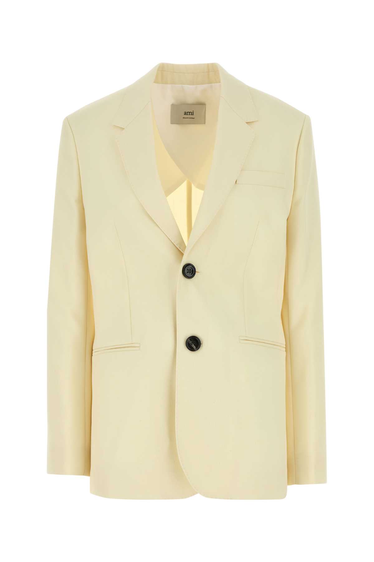 Pastel Yellow Wool Blazer