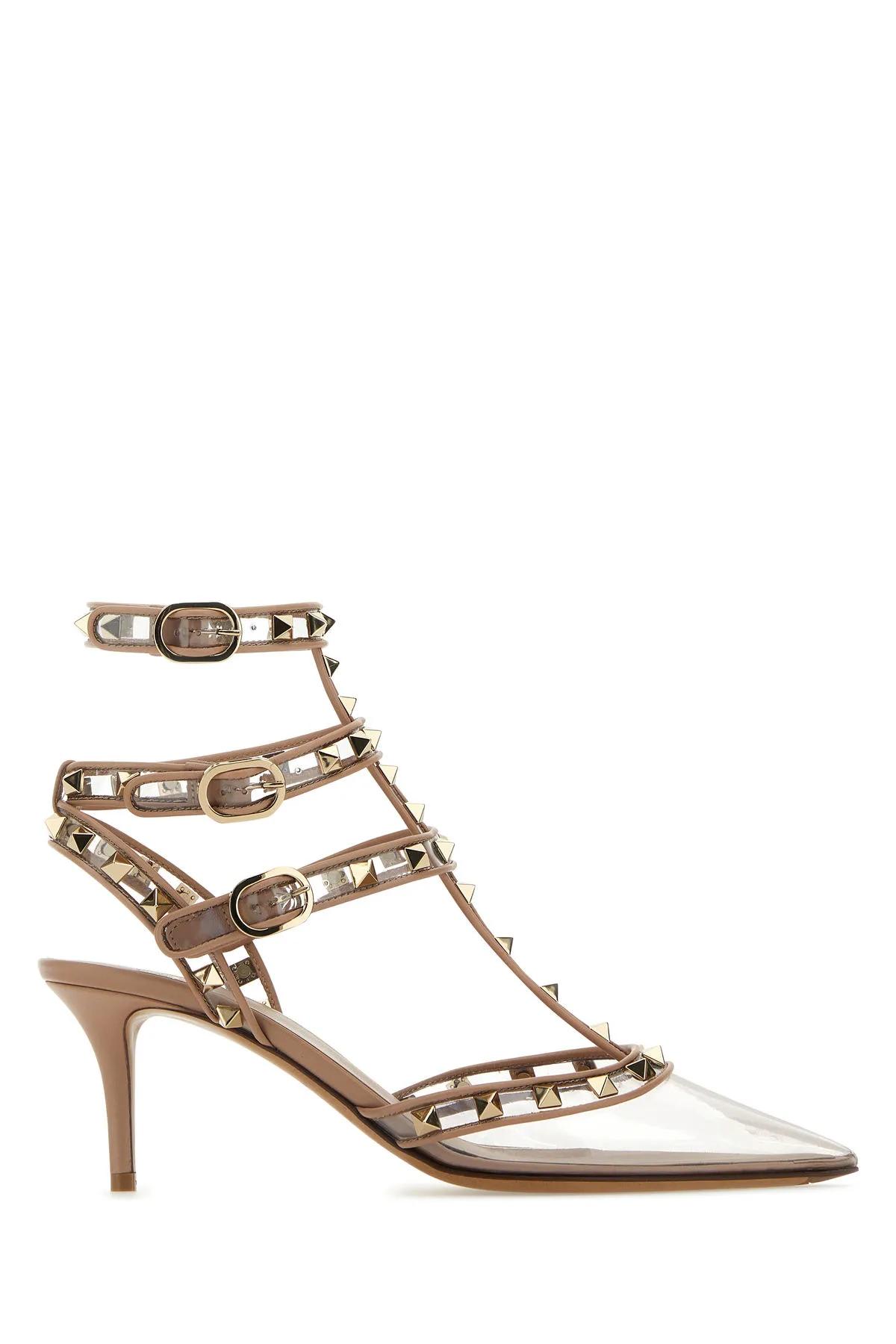 Valentino Rockstud 75mm Transparent-toe Pumps In Multicolor