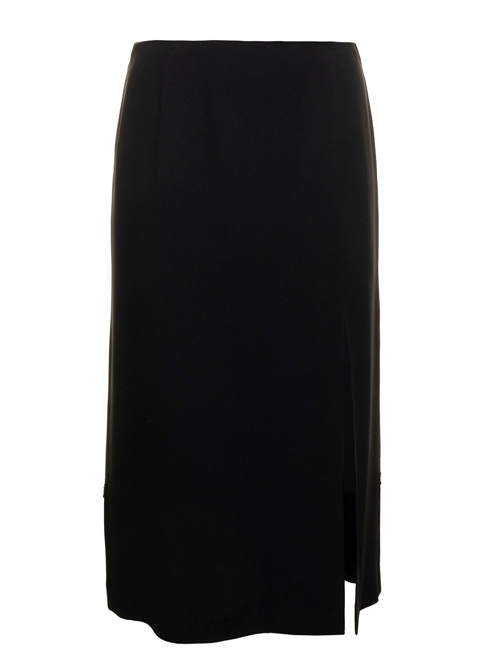 Red Valentino Womans Black Crepe Evers Satin Skirt