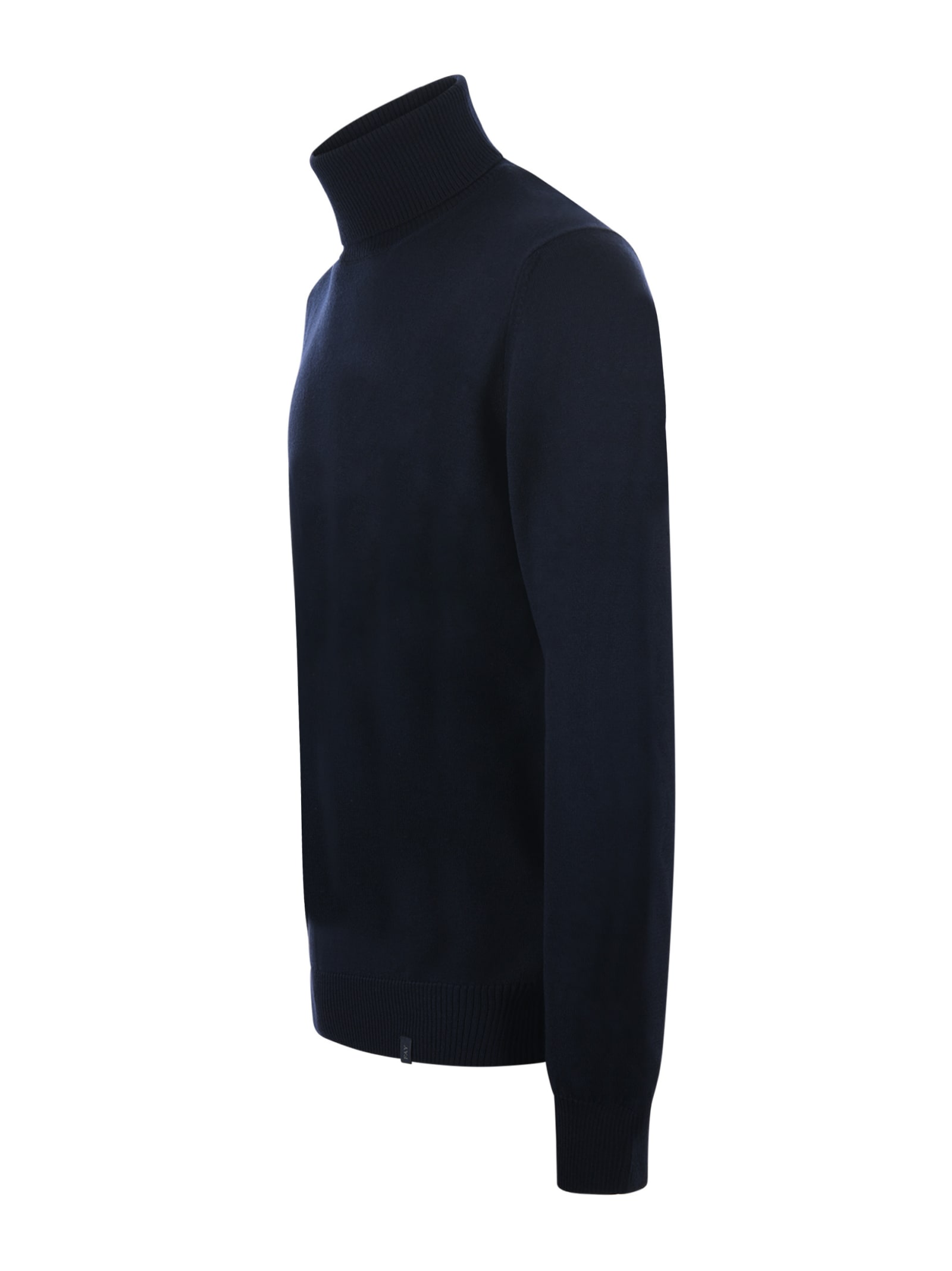 Fay Wool Turtleneck In Blu Scuro