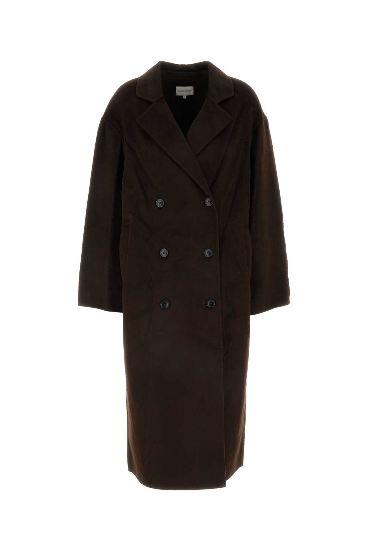 Shop Loulou Studio Chocolate Wool Blend Borneo Coat In Brown