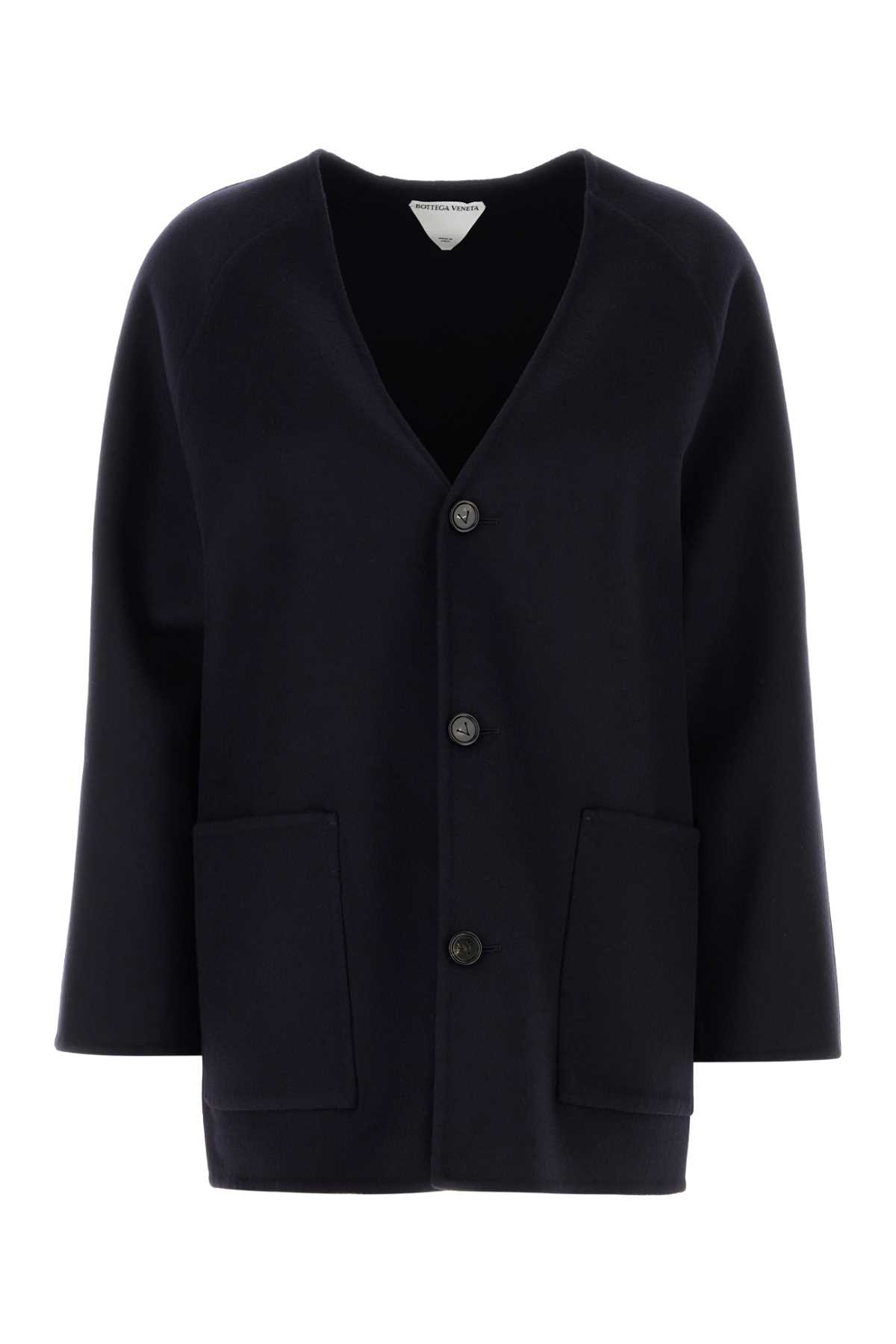 Bottega Veneta Cardigan Wool Blend Front Pockets In Blue