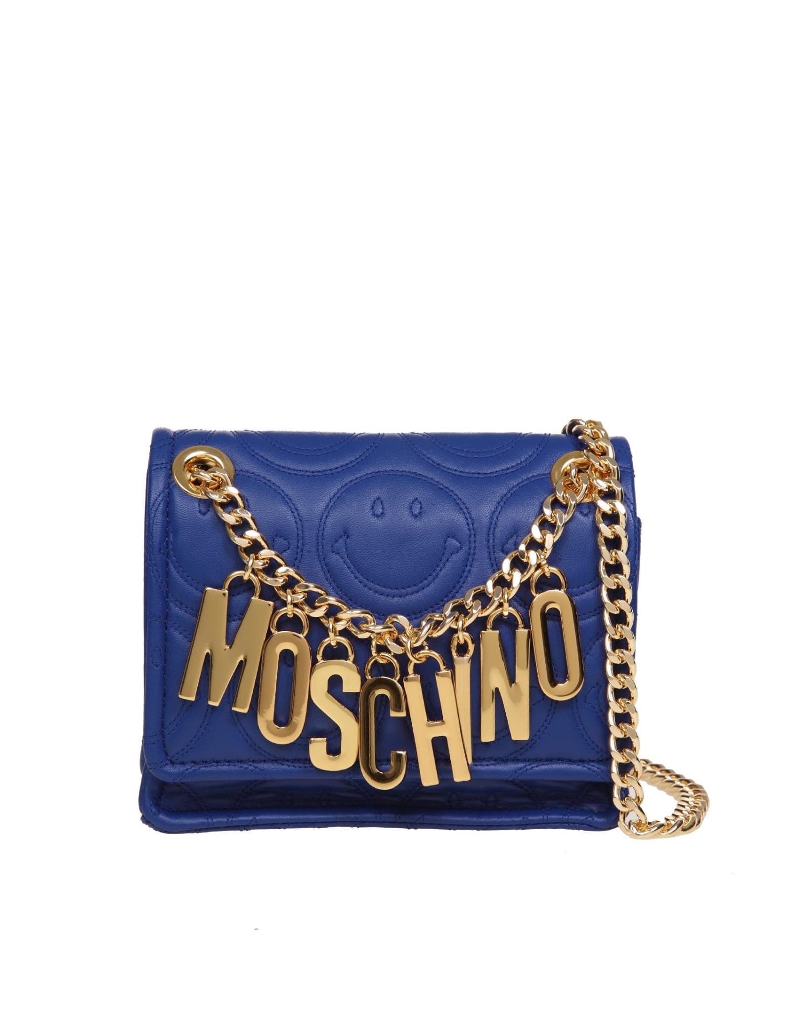 Moschino Smiley M Bag Shoulder Bag With Moschino Letters Pendants