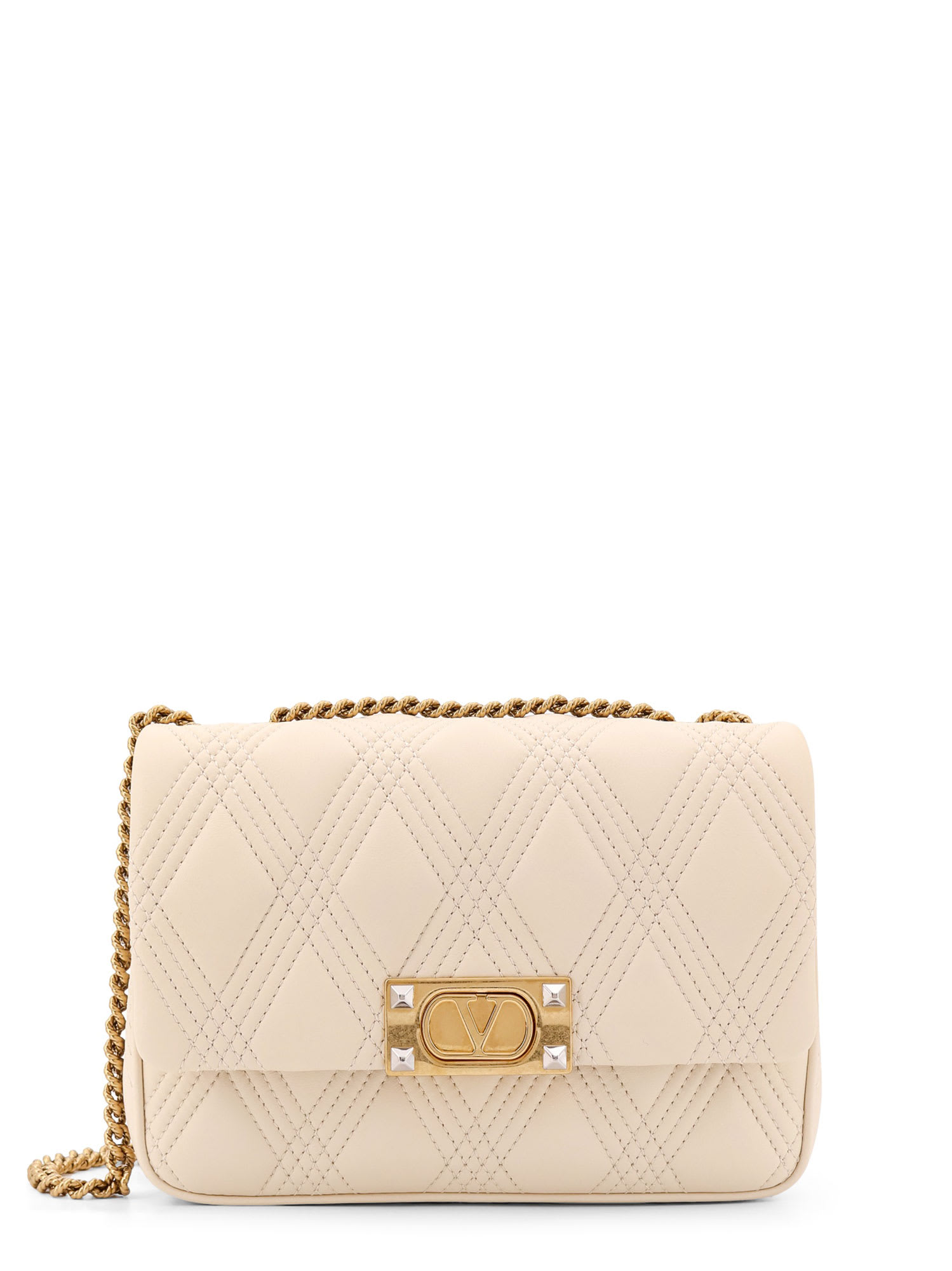 Quiltie 67 Leather Medium Shoulder Bag With Chain