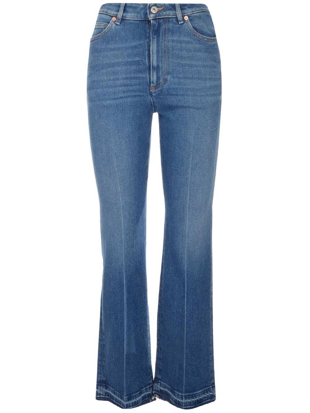 VALENTINO LOGO PATCH FLARED JEANS 