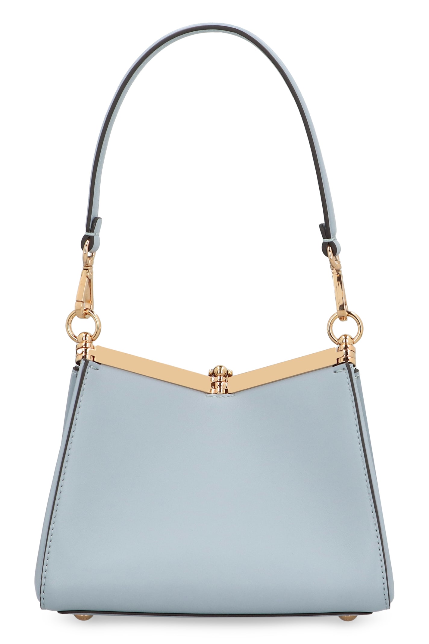Shop Etro Vela Piccola Leather Shoulder Bag In Light Blue