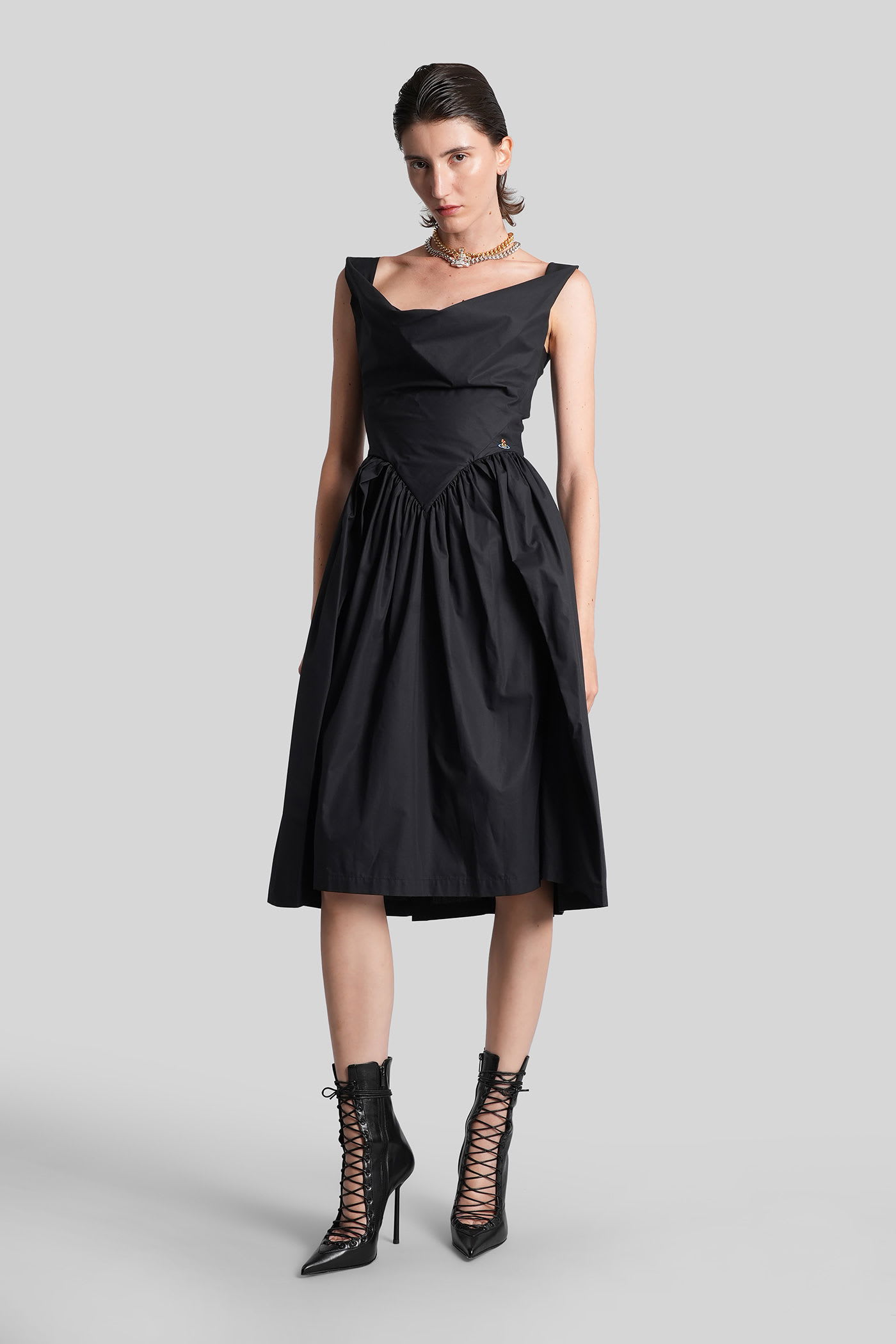 Vivienne Westwood Sunday Long Dress In Black Cotton In Black