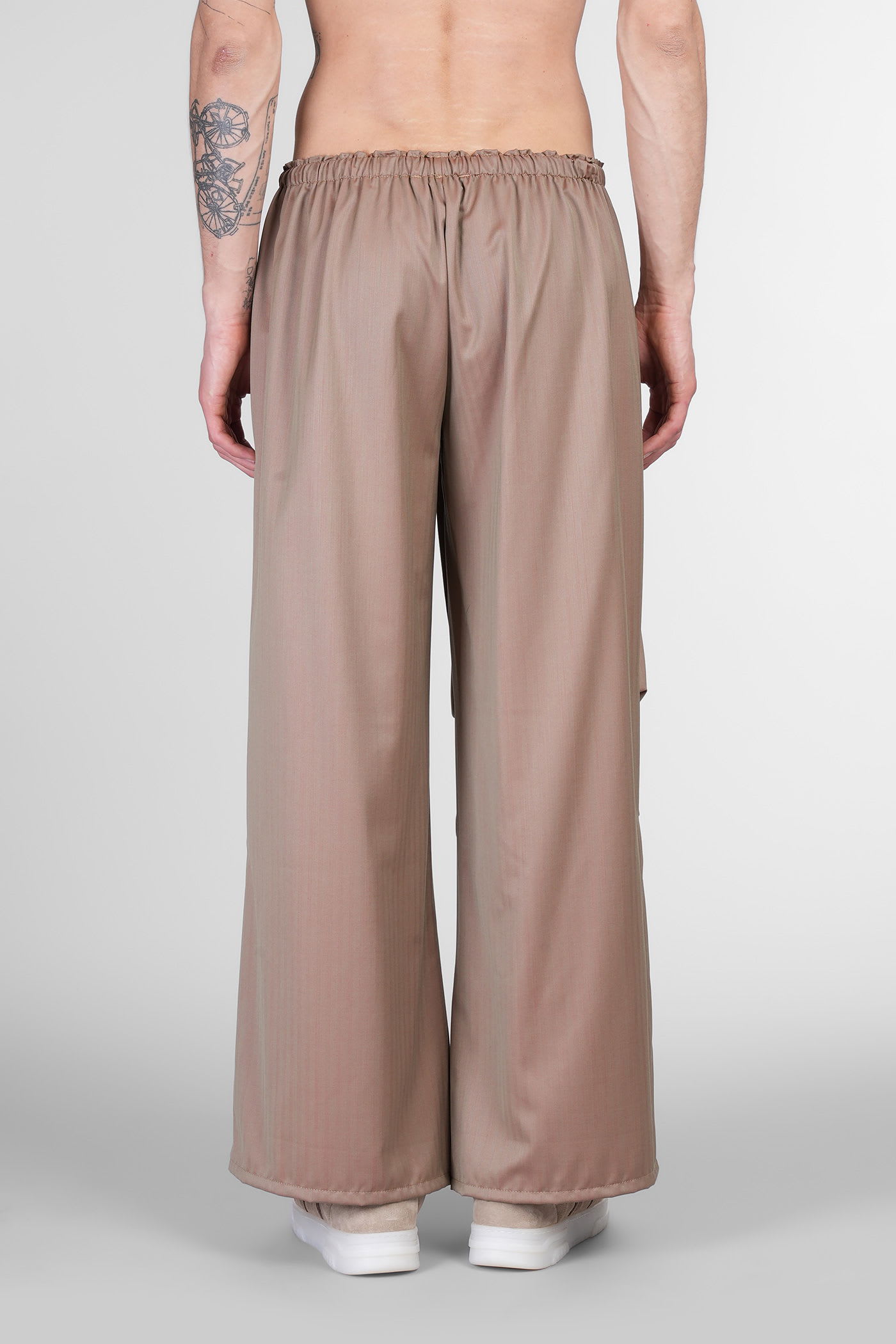 Paura Fan Pants In Taupe Wool