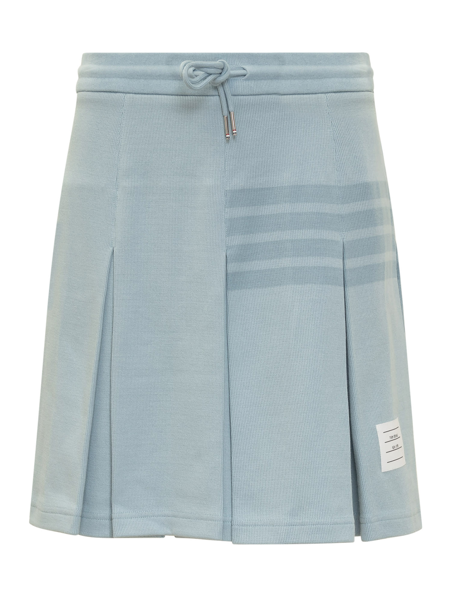 Shop Thom Browne Pleated Skirt In Light Blue