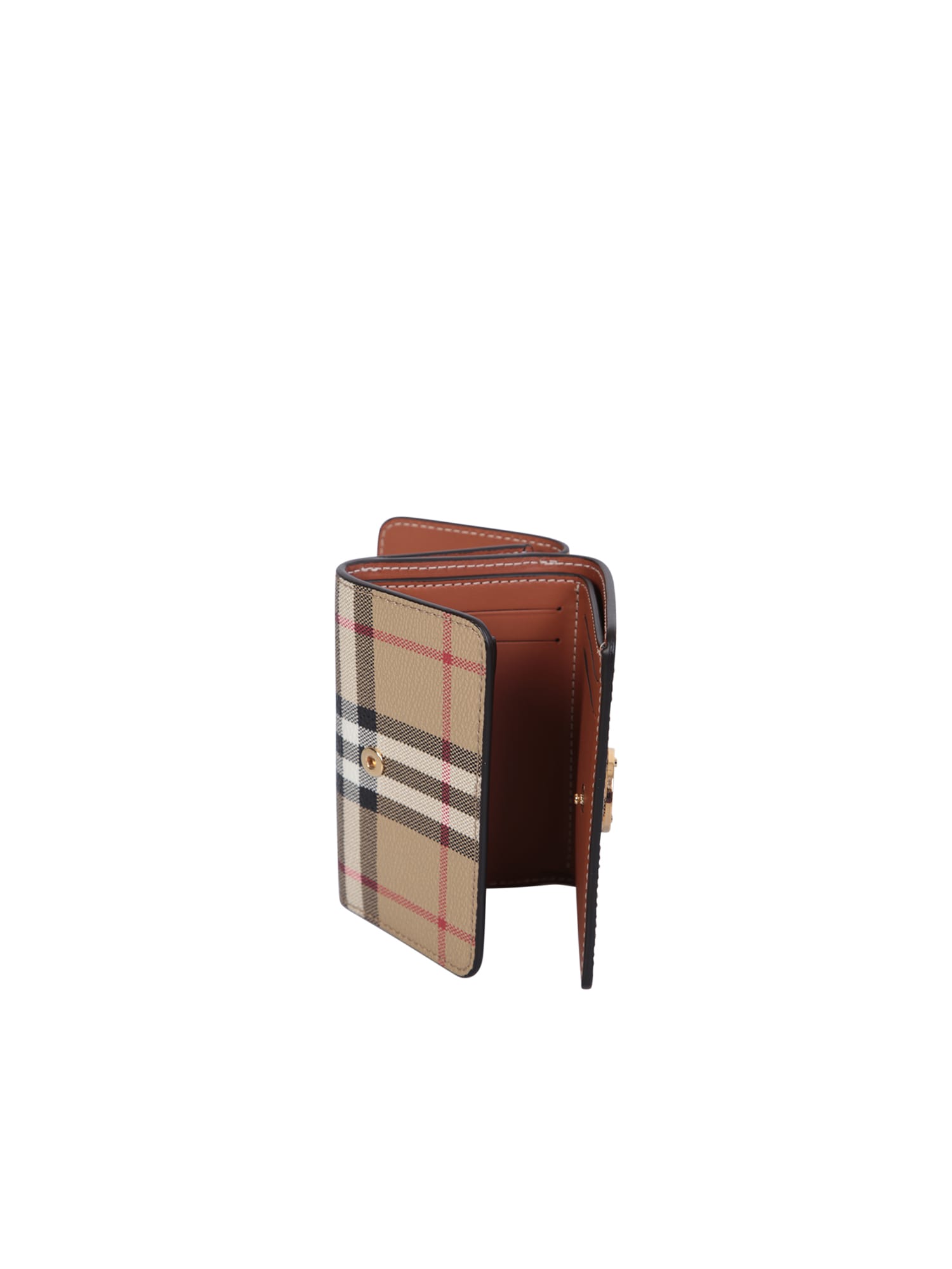 Burberry Vintage Check Print Folder Beige Wallet In Beige