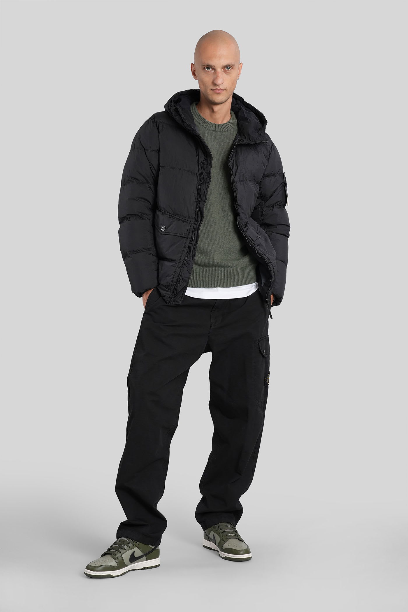Stone Island Wool Crewneck Sweater In Green