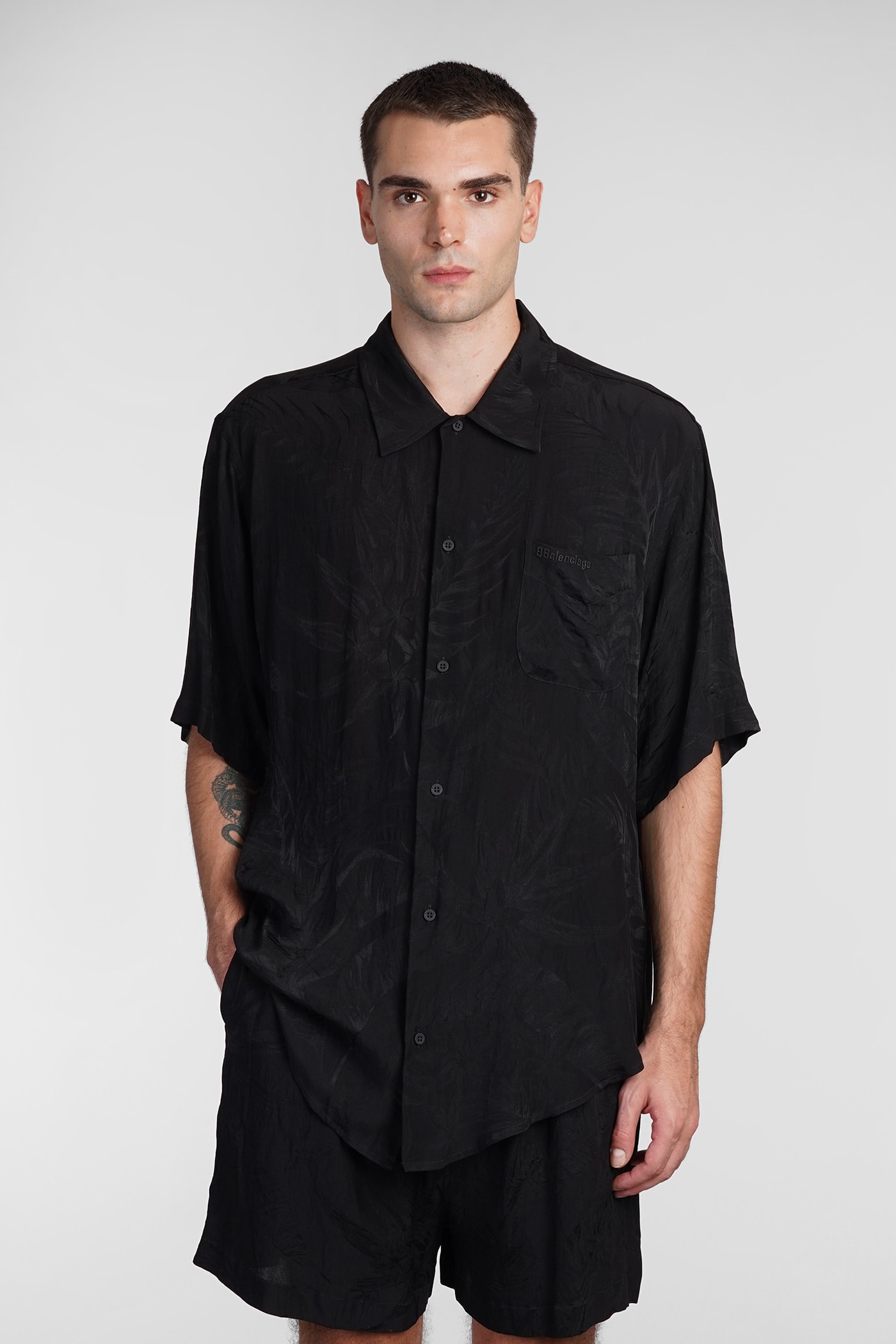 Balenciaga Shirt In Black Silk