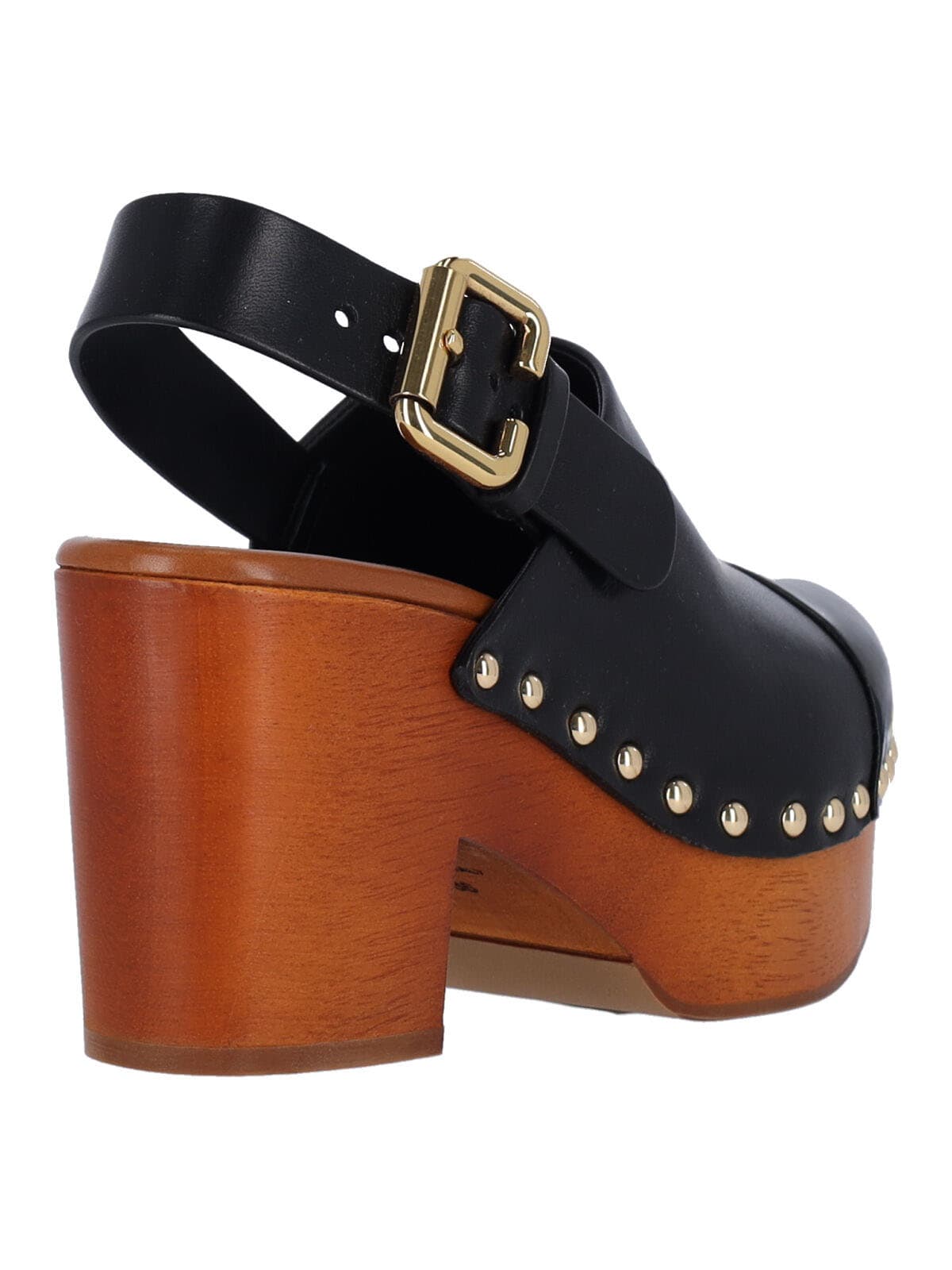 Chloé Jeannette Studded Leather Slingback Platform Clogs