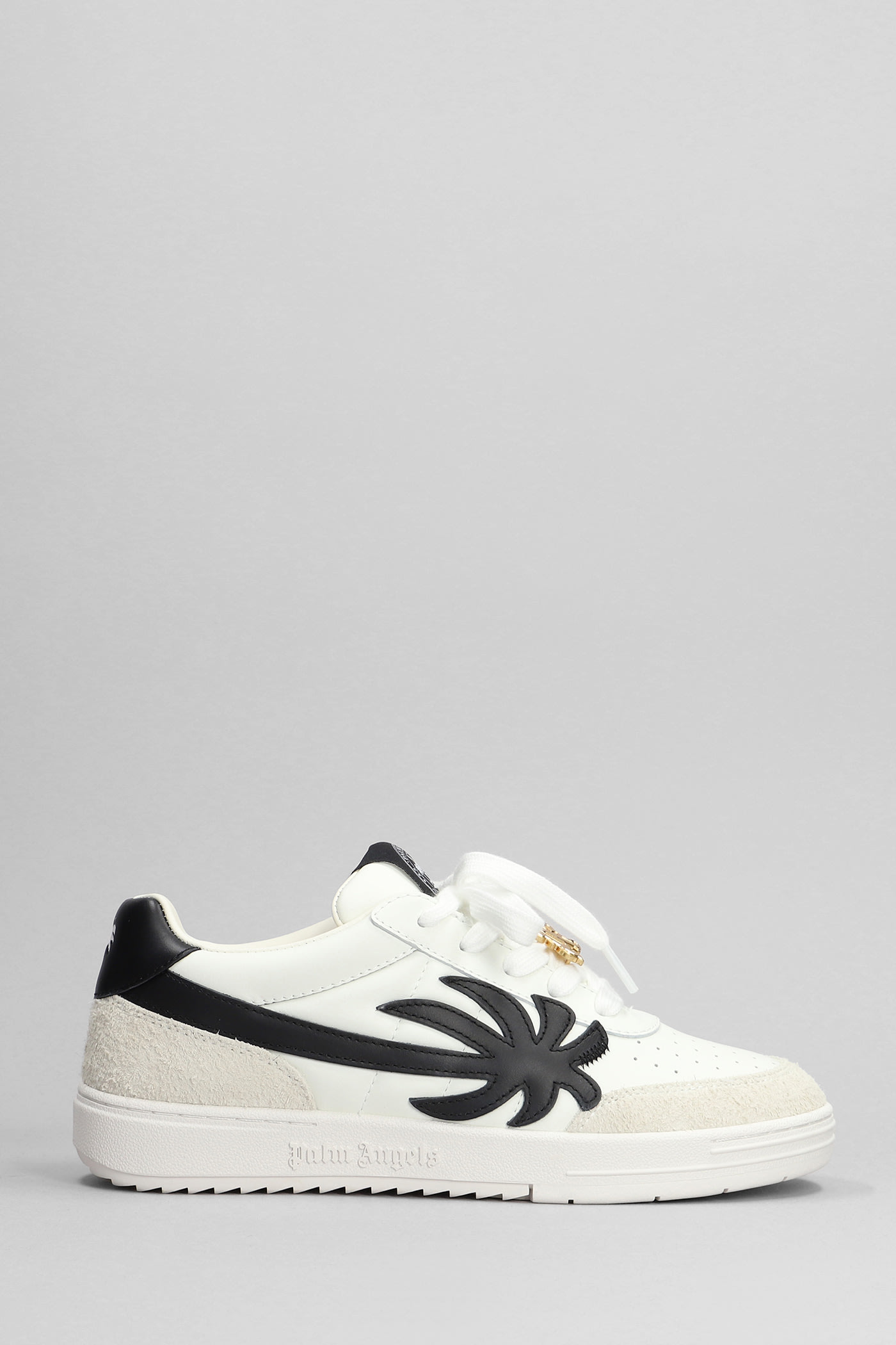 Shop Palm Angels Palm University Sneakers In White Suede And Leather