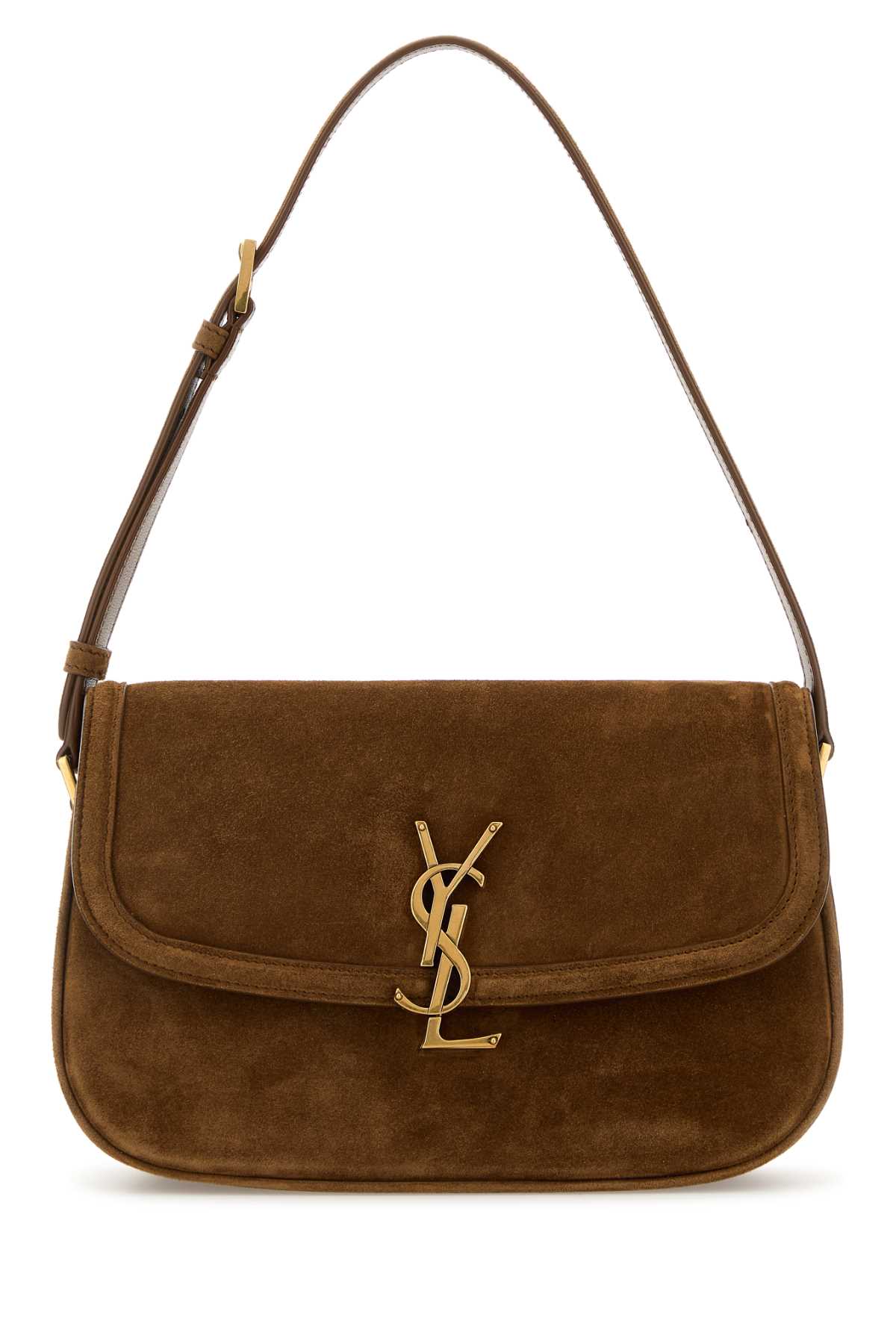Saint Laurent Brown Suede Solferino Shoulder Bag