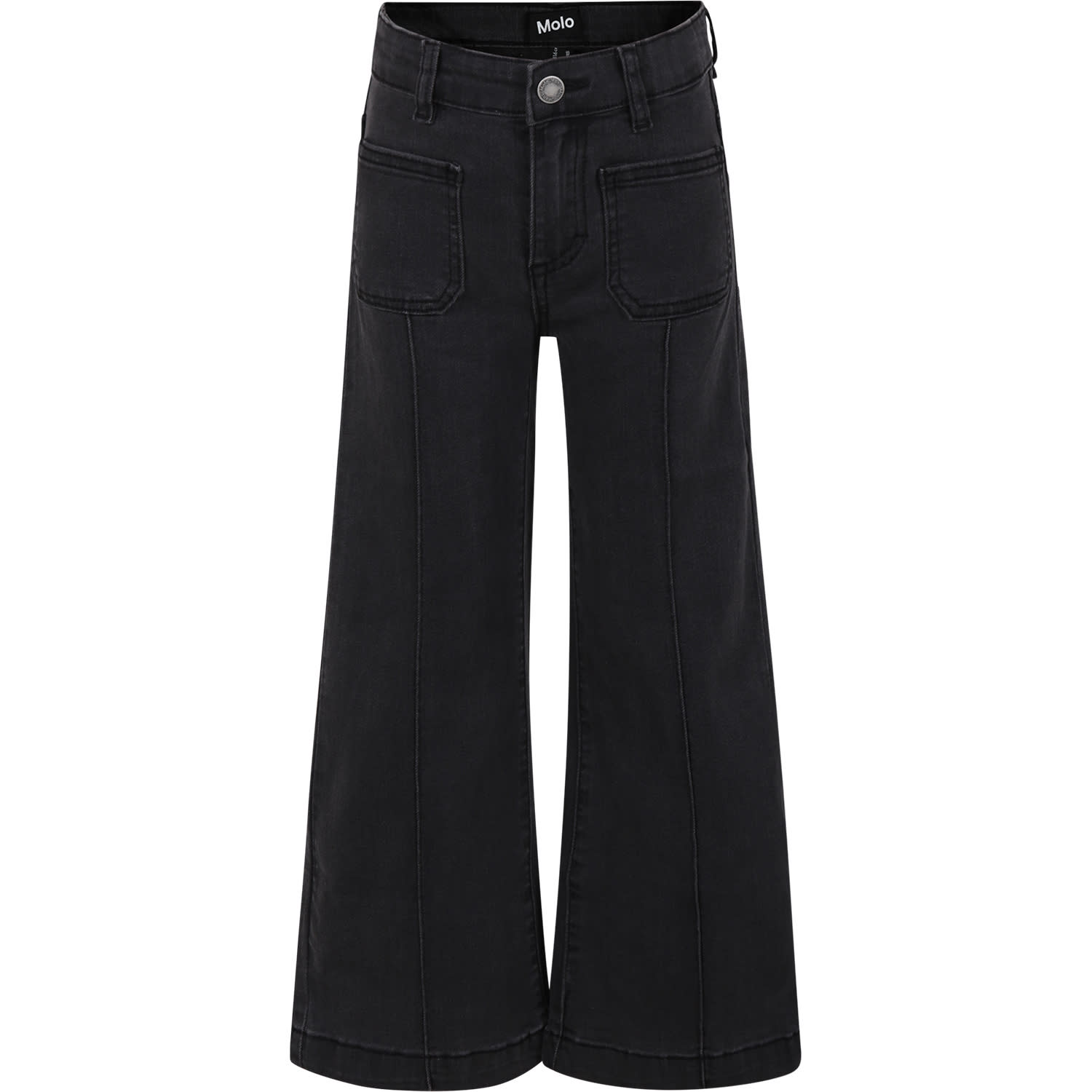 Shop Molo Black Jeans For Girl With Logo