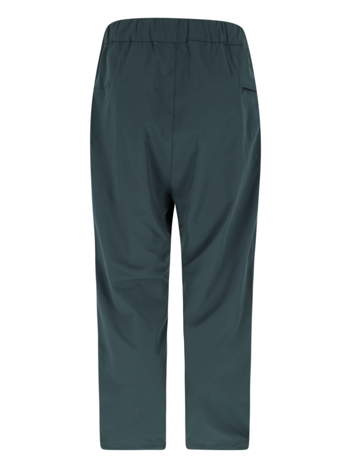 Goldwin Activewear Pants With Elasticized Waistband And Front Pleats In Green