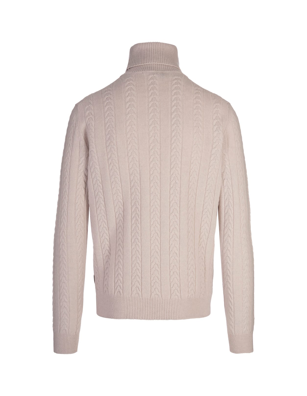 Shop Hugo Boss White Virgin Wool And Cashmere Turtleneck Sweater