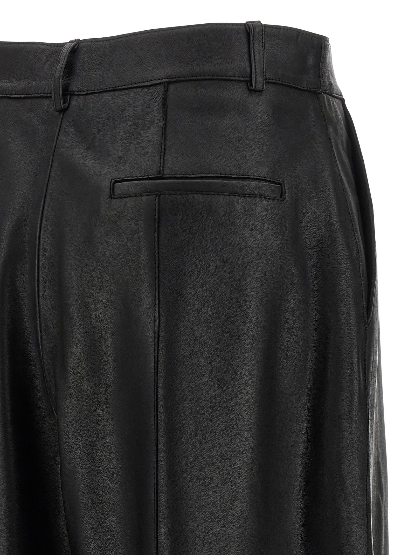 P.a.r.o.s.h Maciock25w Panelled Leather Trousers In Brown