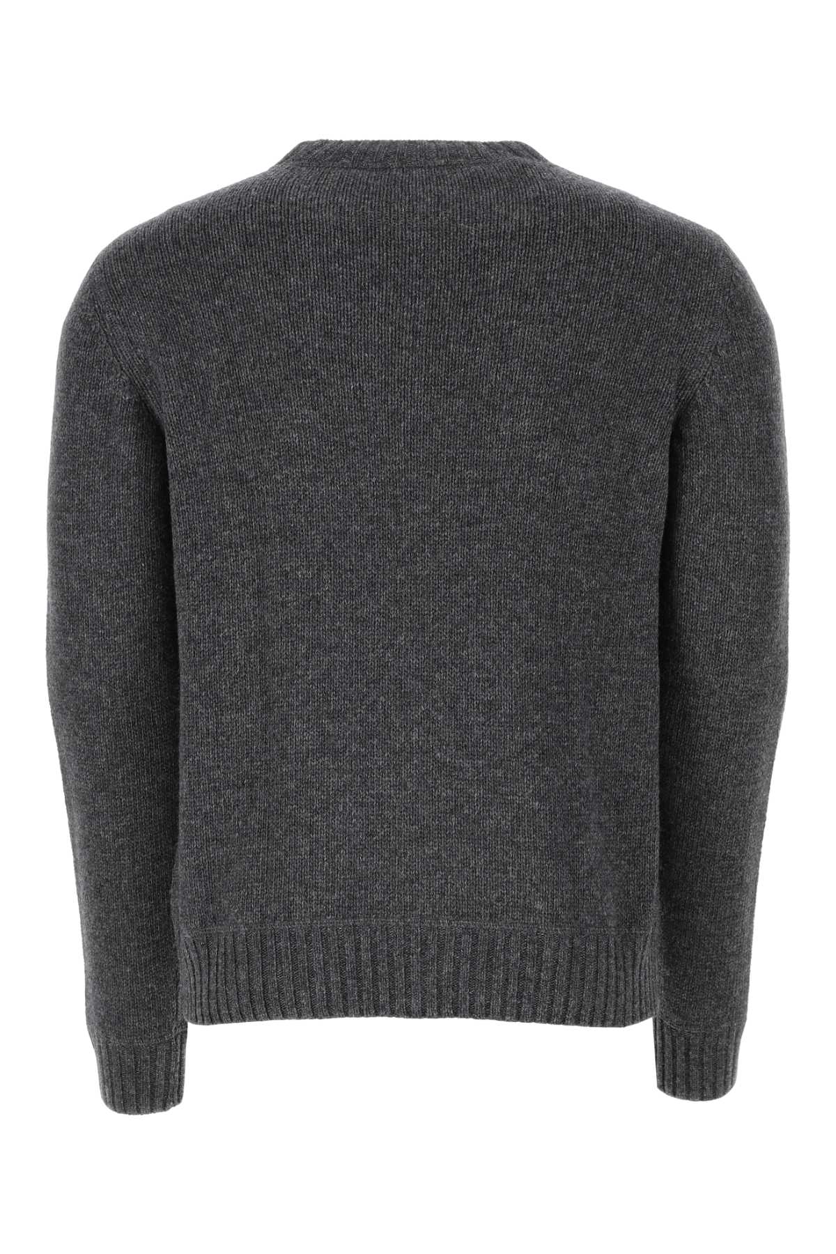 Prada Dark Grey Wool Blend Sweater In Ardesia