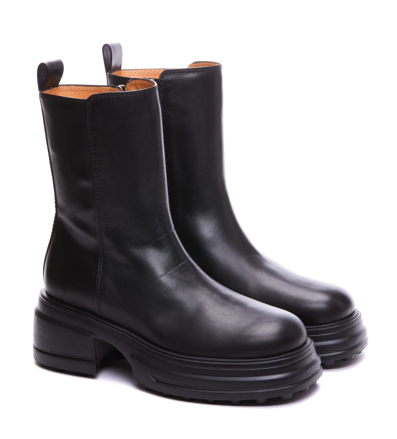 Shop Tod's Leather Platform Boots