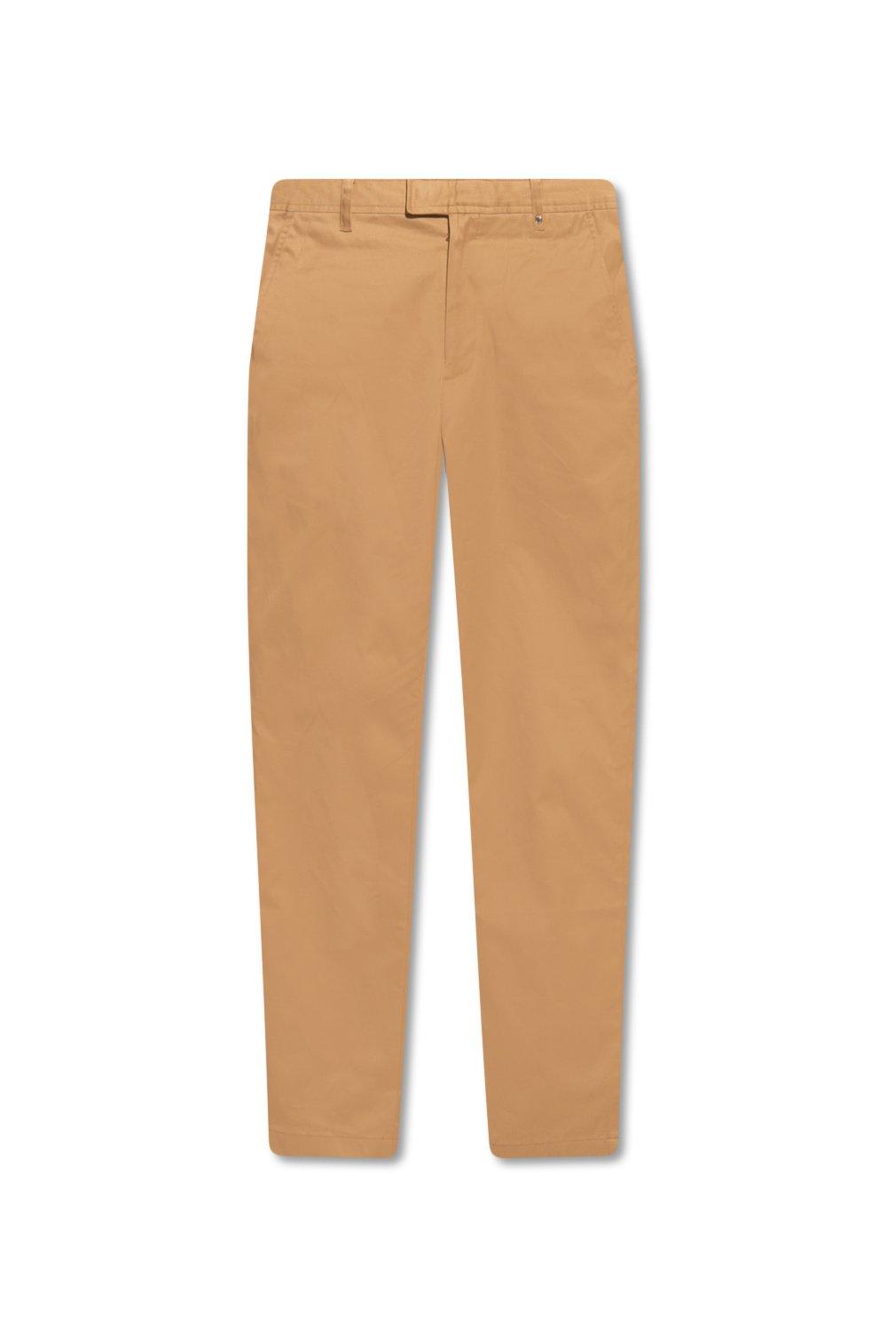 BURBERRY LOGO EMBROIDERED STRAIGHT LEG TROUSERS