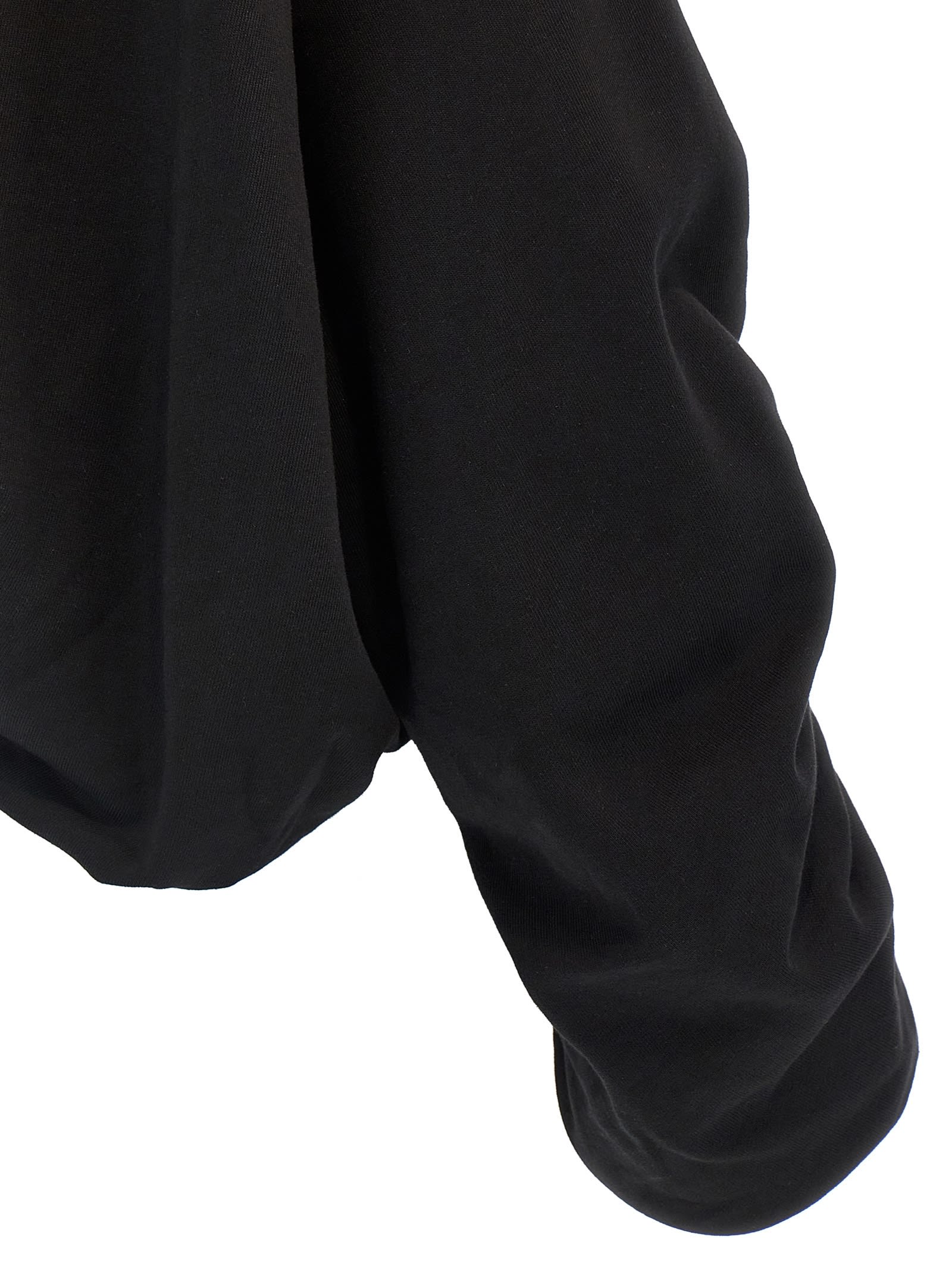 Dries Van Noten Oversized Draped Black Sweatshirt In Black