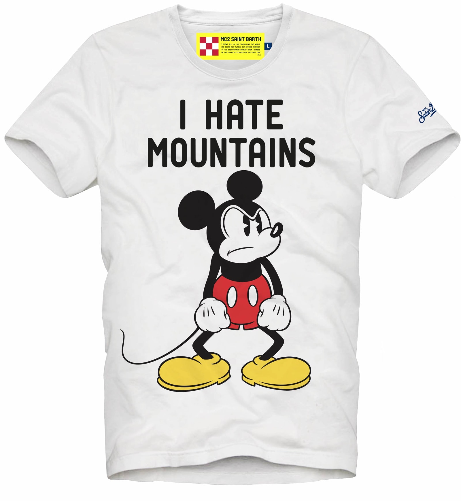 MC2 Saint Barth Mickey Mouse T-shirt Man I Hate Mountain Print - Disney Special Edition©