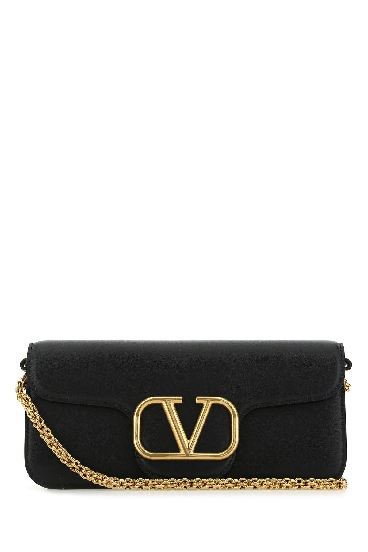 Valentino Garavani Black Leather Locò Handbag